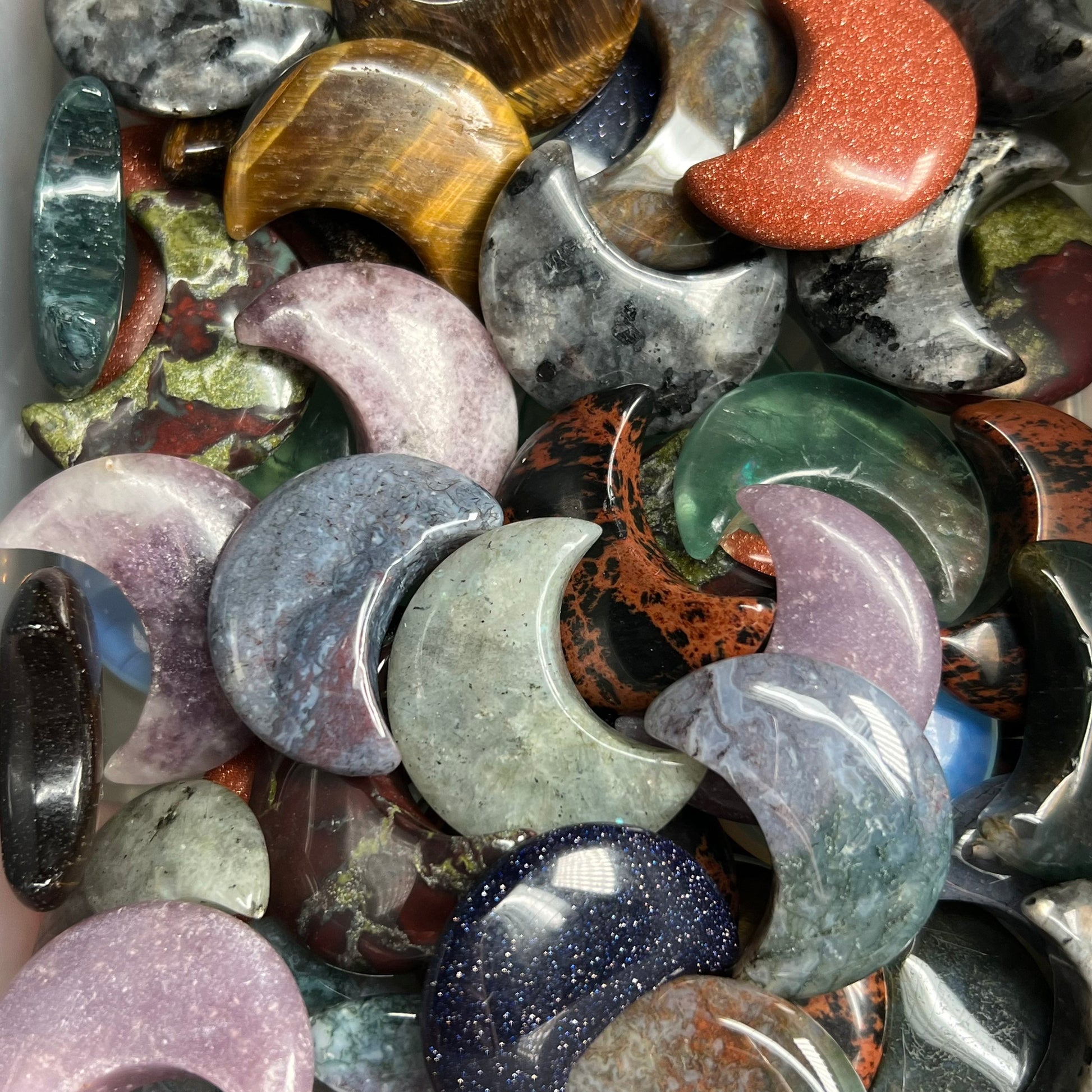 Small Crystal Moons | Moon Pendant | Crescent Moon