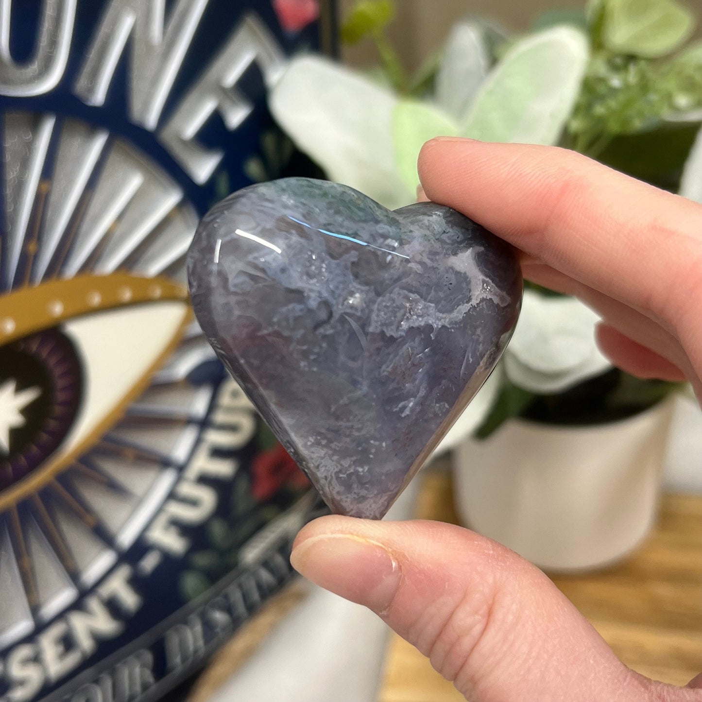 Colorful Moss Agate Heart