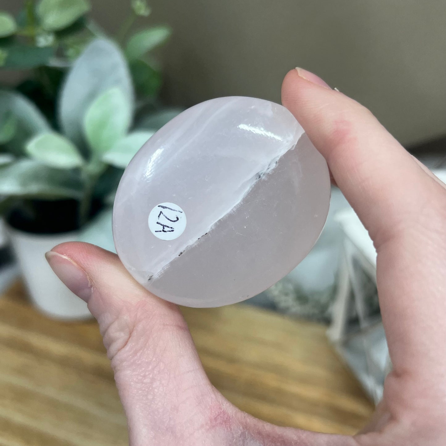 Pink Mangano Calcite Palm | UV Reactive Calcite