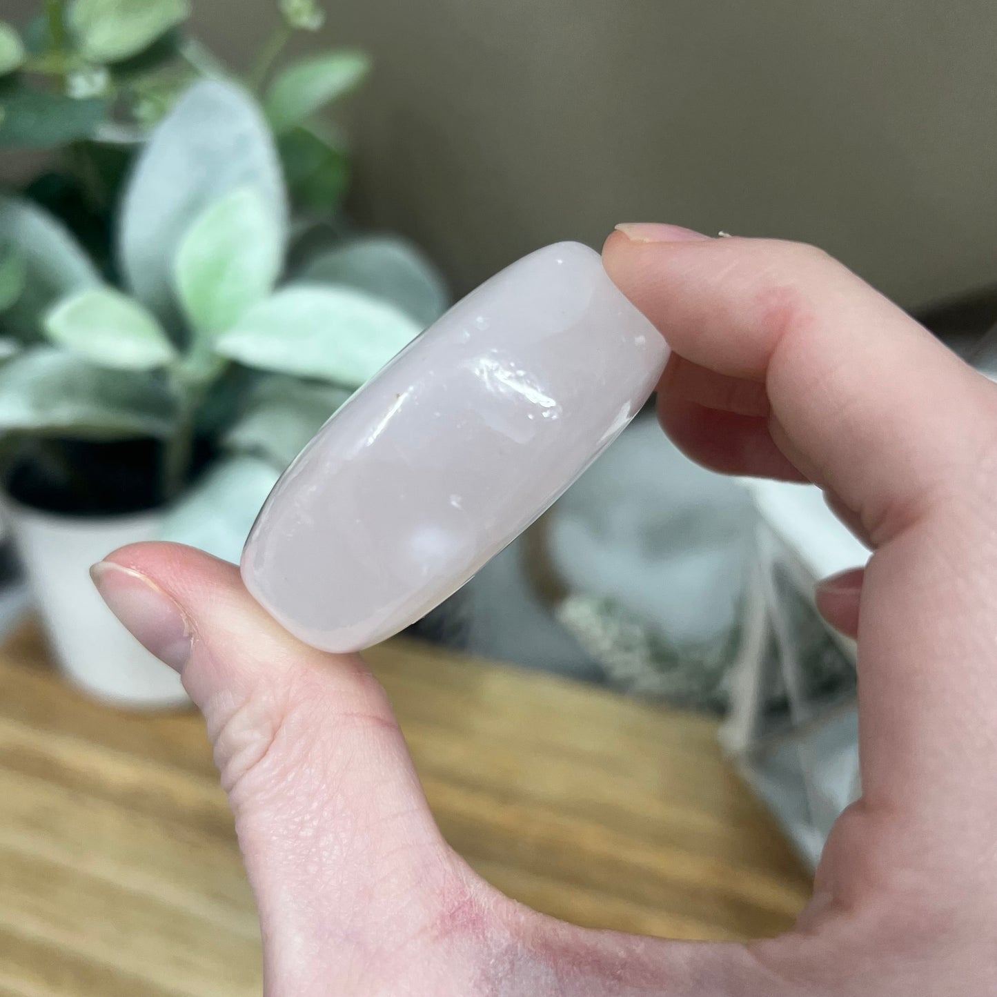 Pink Mangano Calcite Palm | UV Reactive Calcite