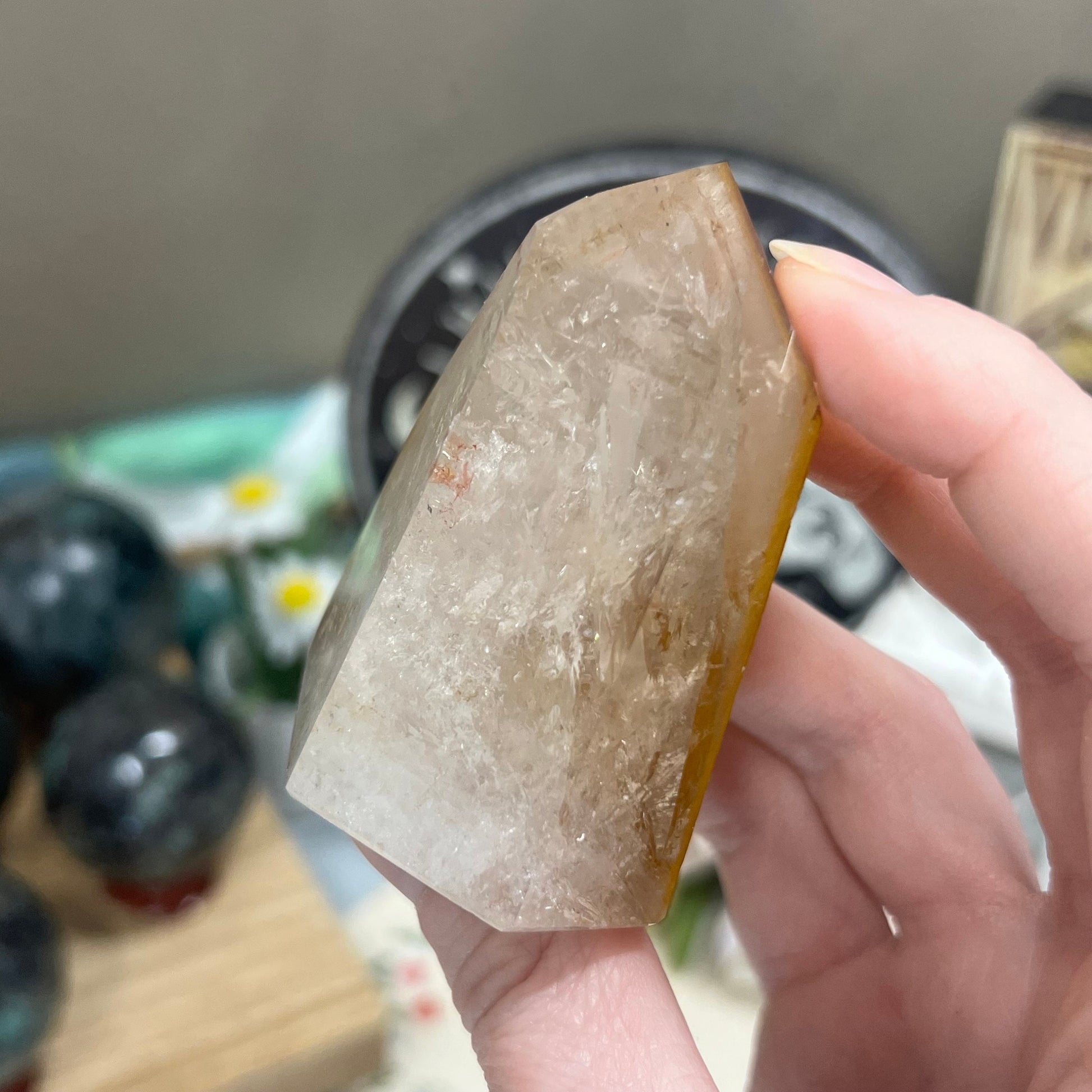 Rare Dreamcoat Lemurian Quartz Tower | Included Quartz | Brazilian Quartz