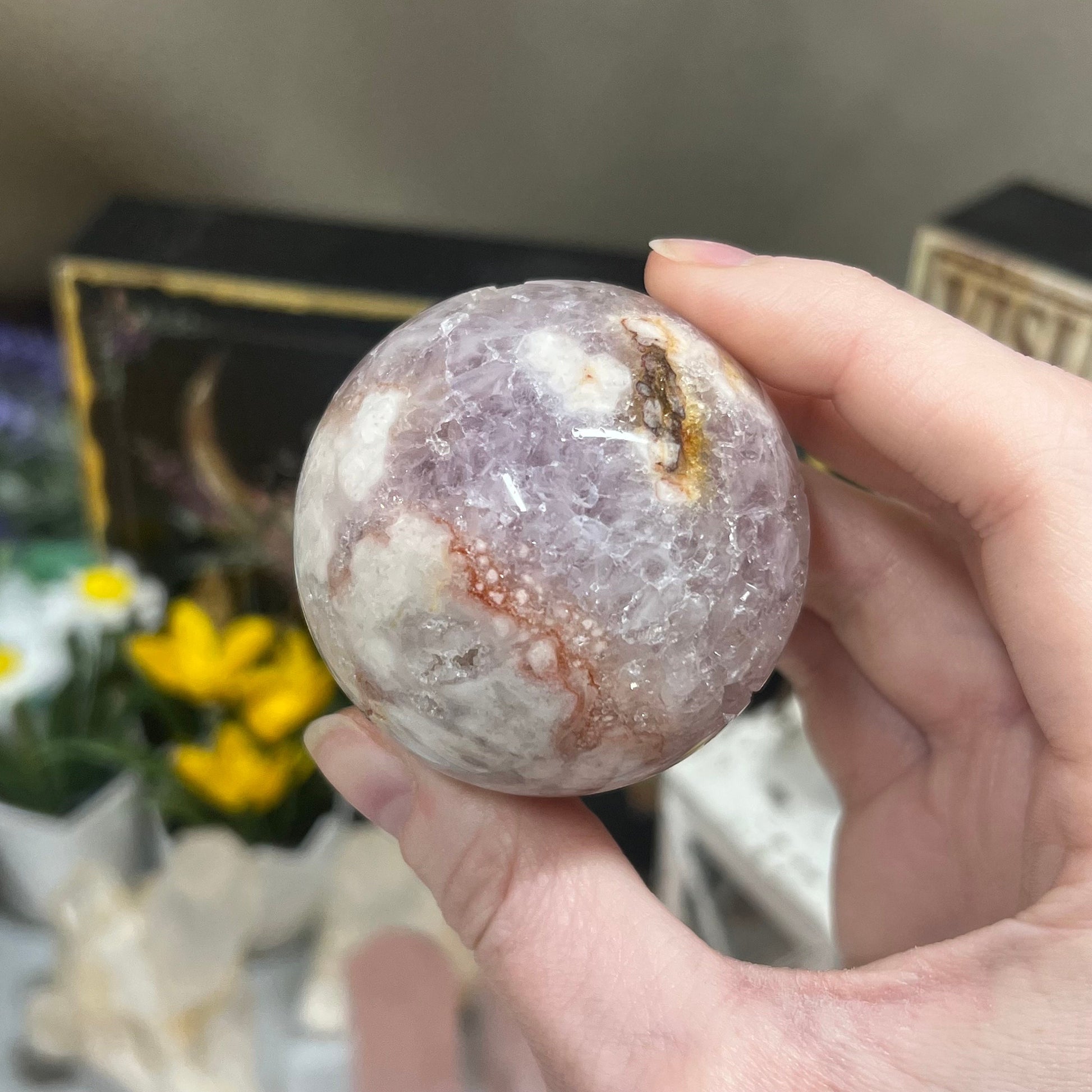 High Quality Pink Amethyst Sphere | Pink Amethyst Flower Agate