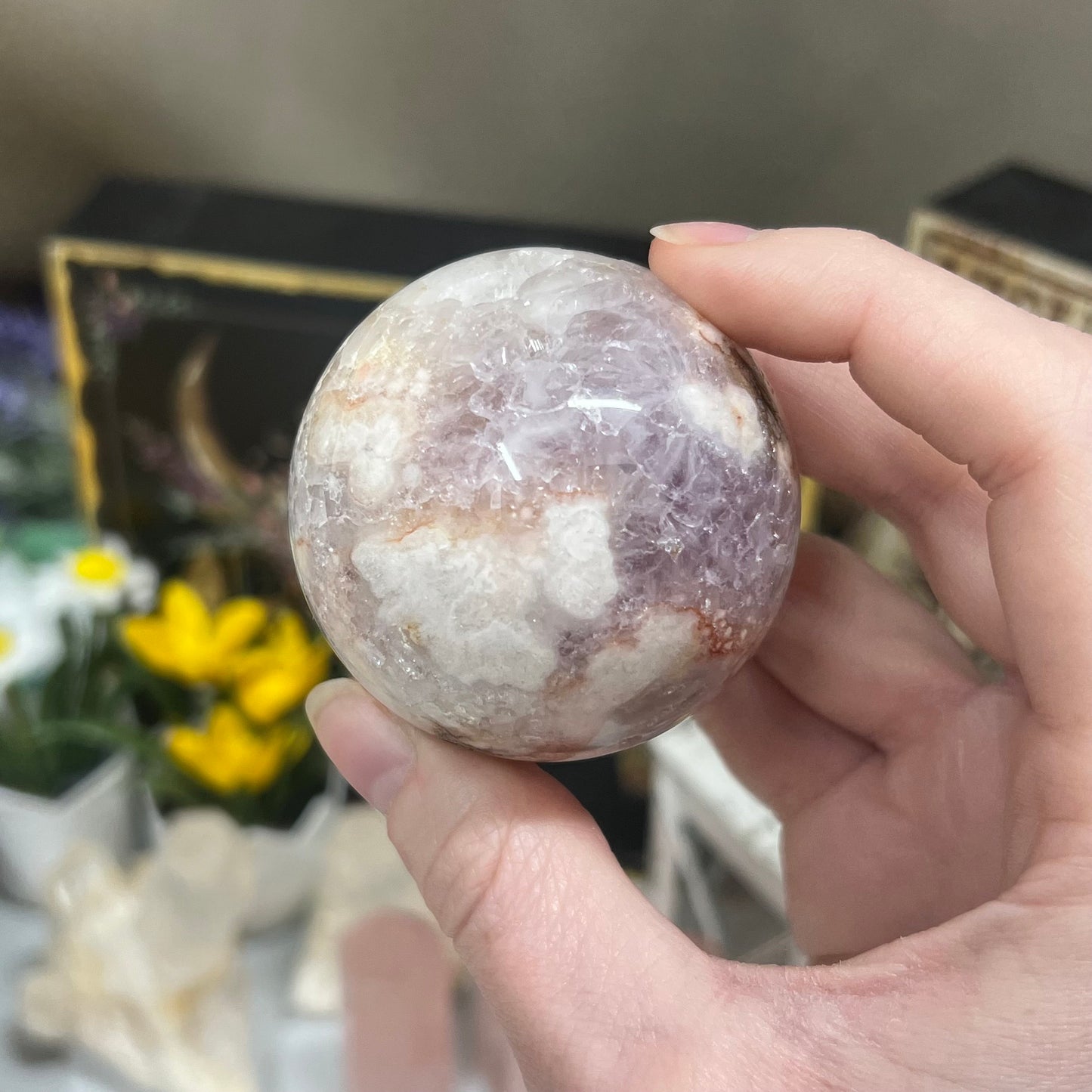 High Quality Pink Amethyst Sphere | Pink Amethyst Flower Agate