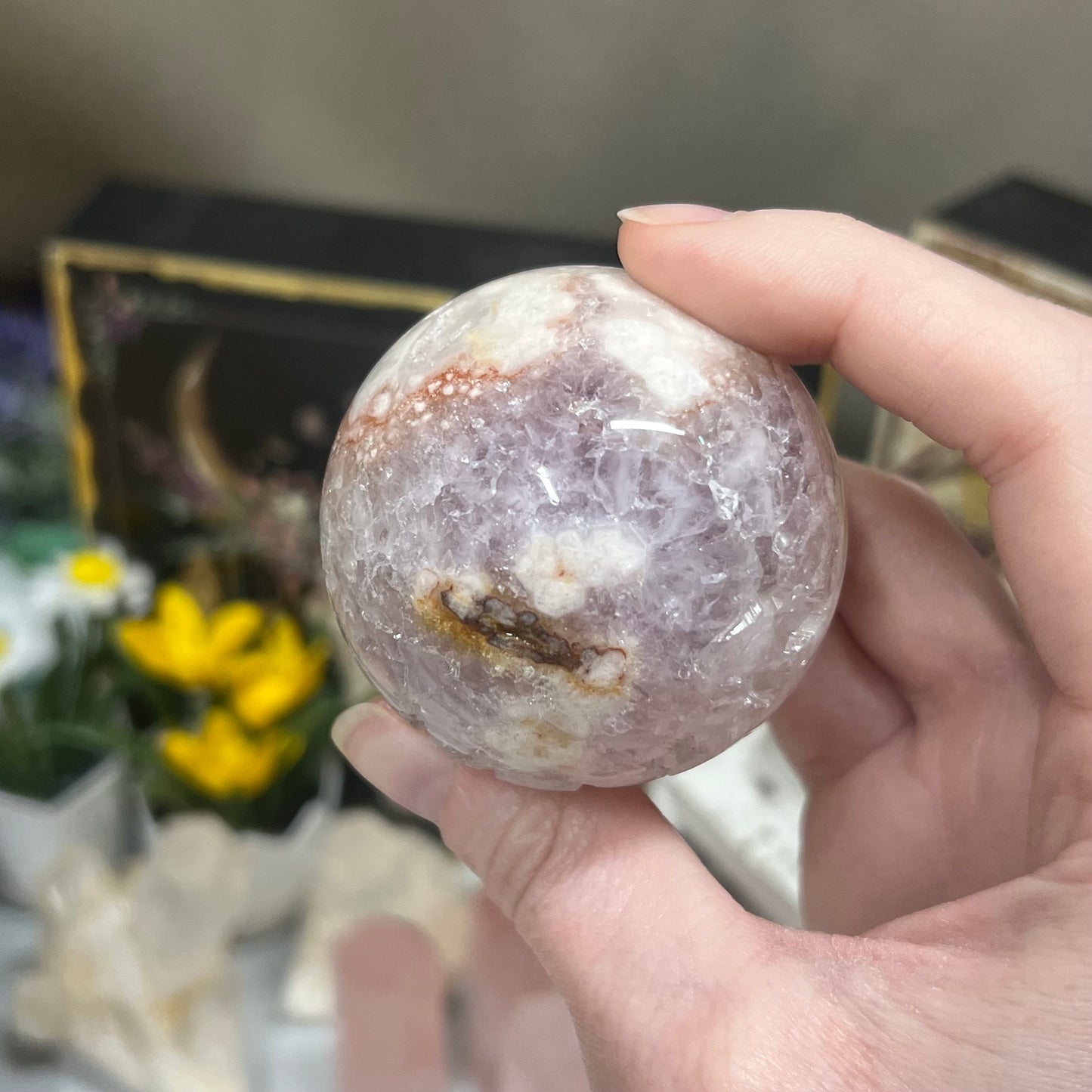 High Quality Pink Amethyst Sphere | Pink Amethyst Flower Agate