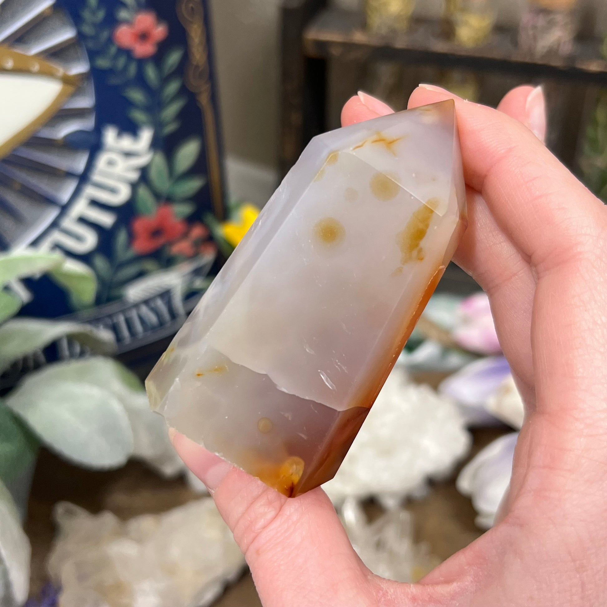 Unique Carnelian Tower with White Agate