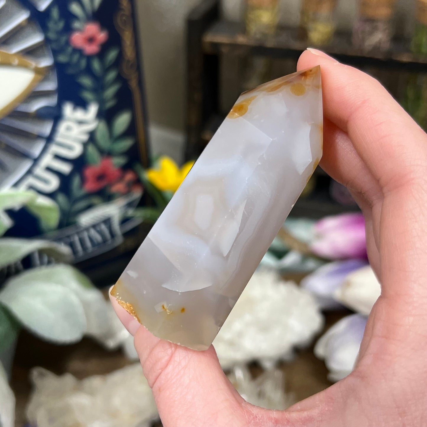 Unique Carnelian Tower with White Agate