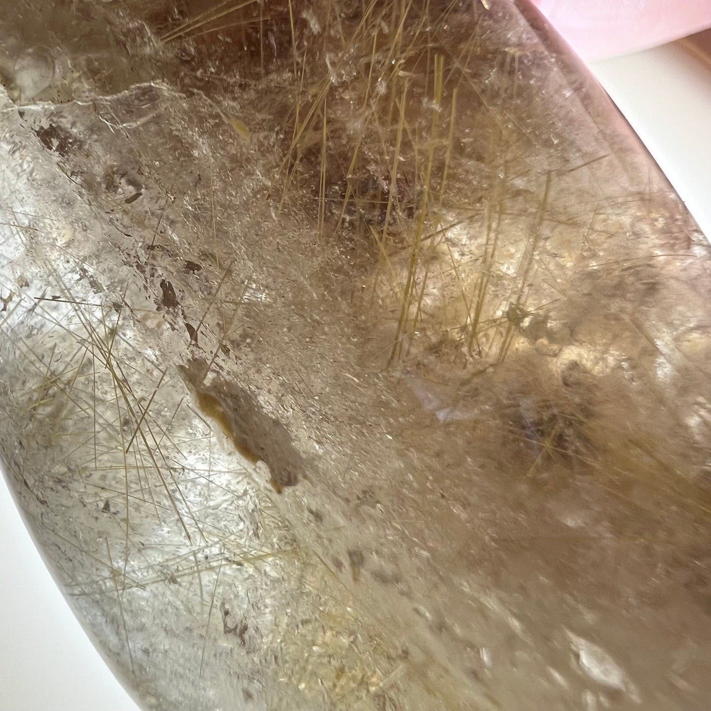 Golden Rutile Quartz Lens | Garden Quartz Lens | Lodolite Quartz