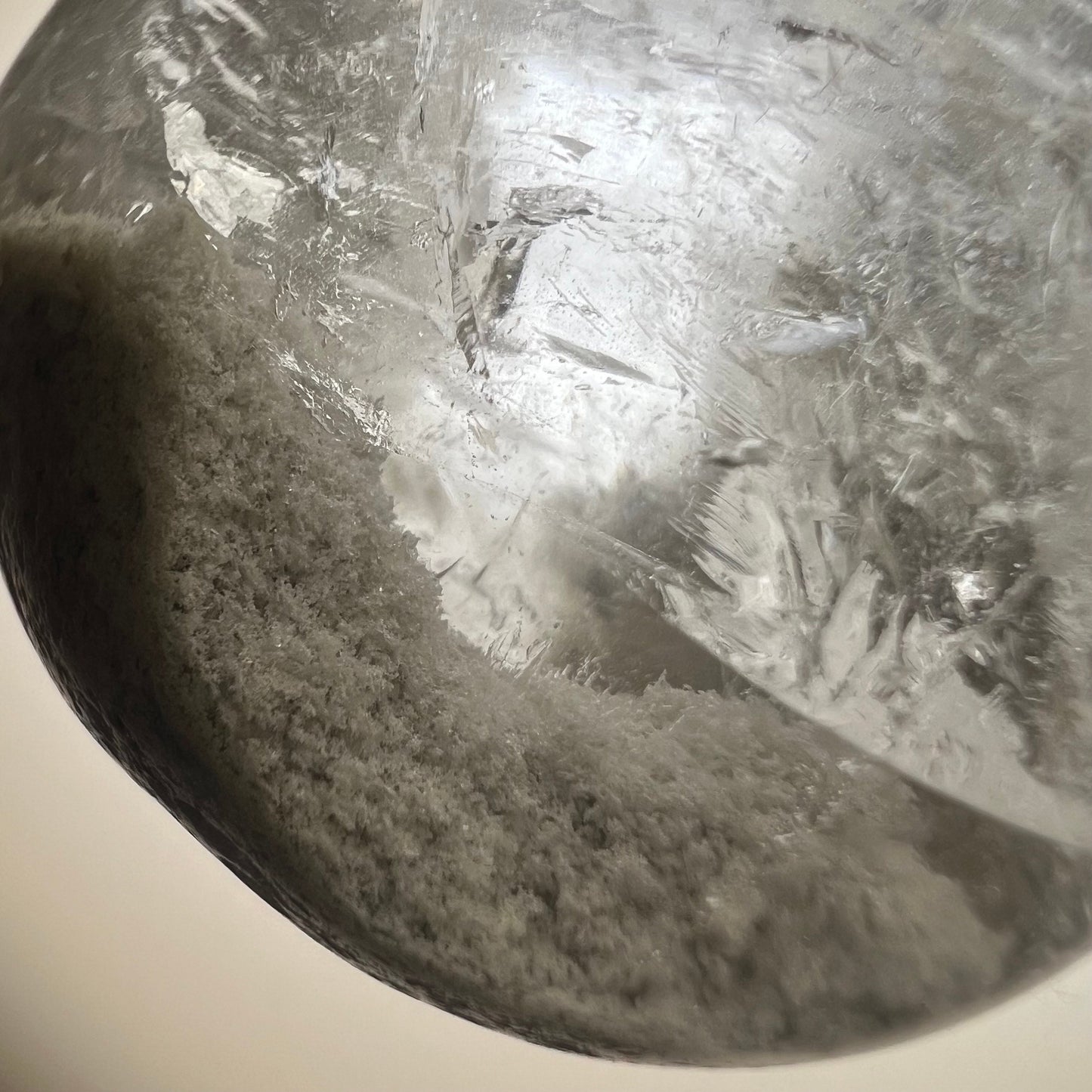 White Garden Quartz Lens | Lodolite Quartz | Included Quartz