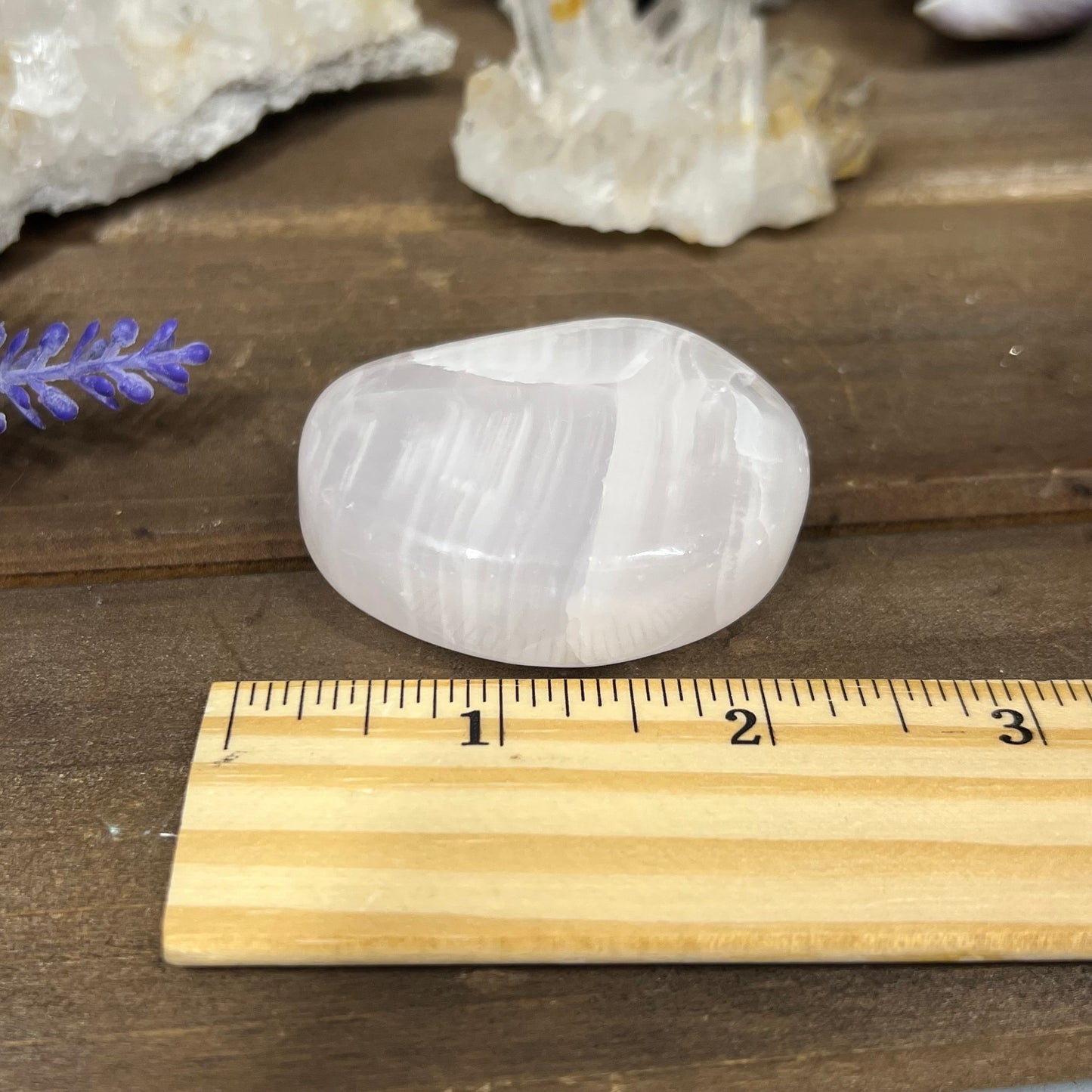 Pink Mangano Calcite Palm | UV Reactive Calcite