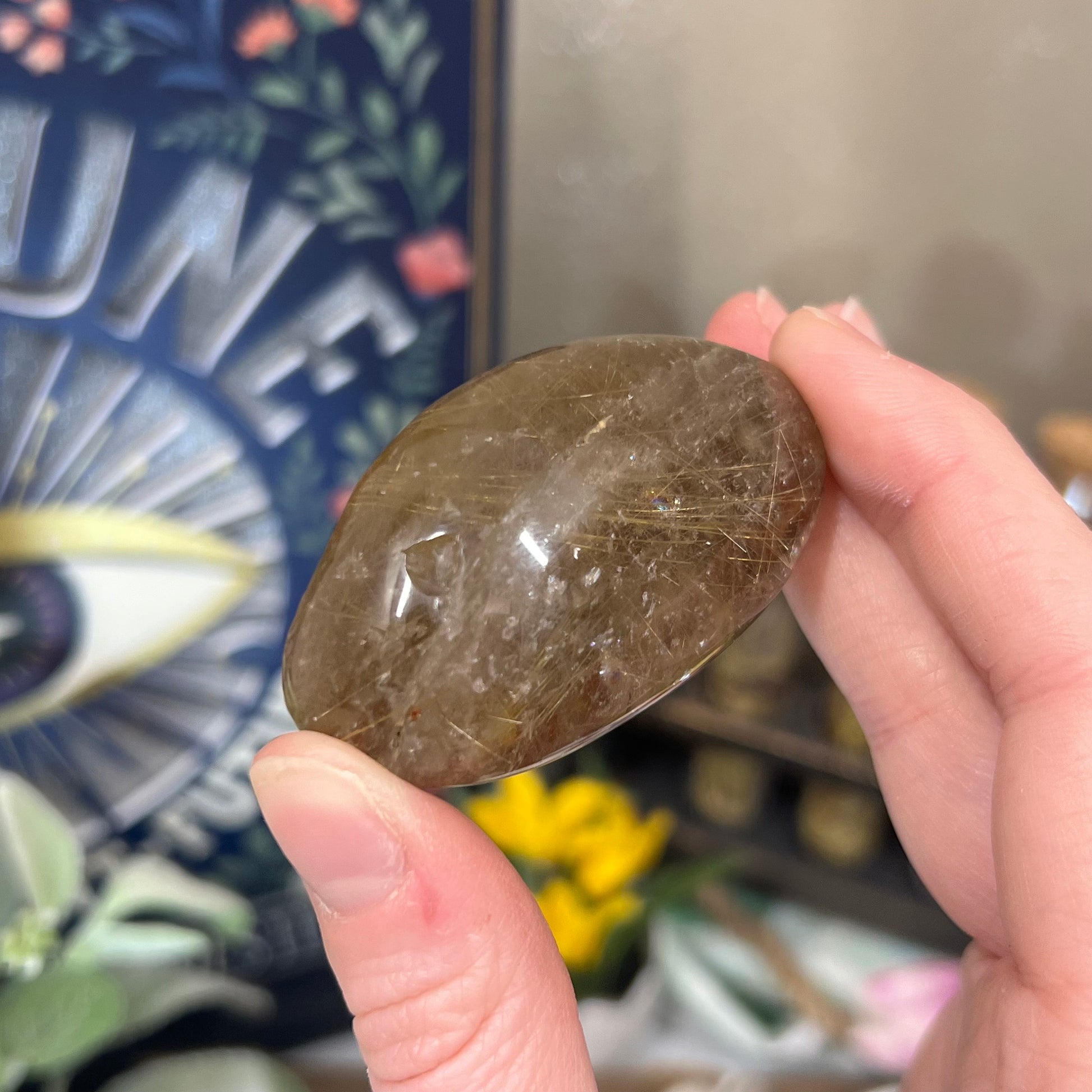 Golden Rutile Quartz Lens | Garden Quartz Lens | Lodolite Quartz