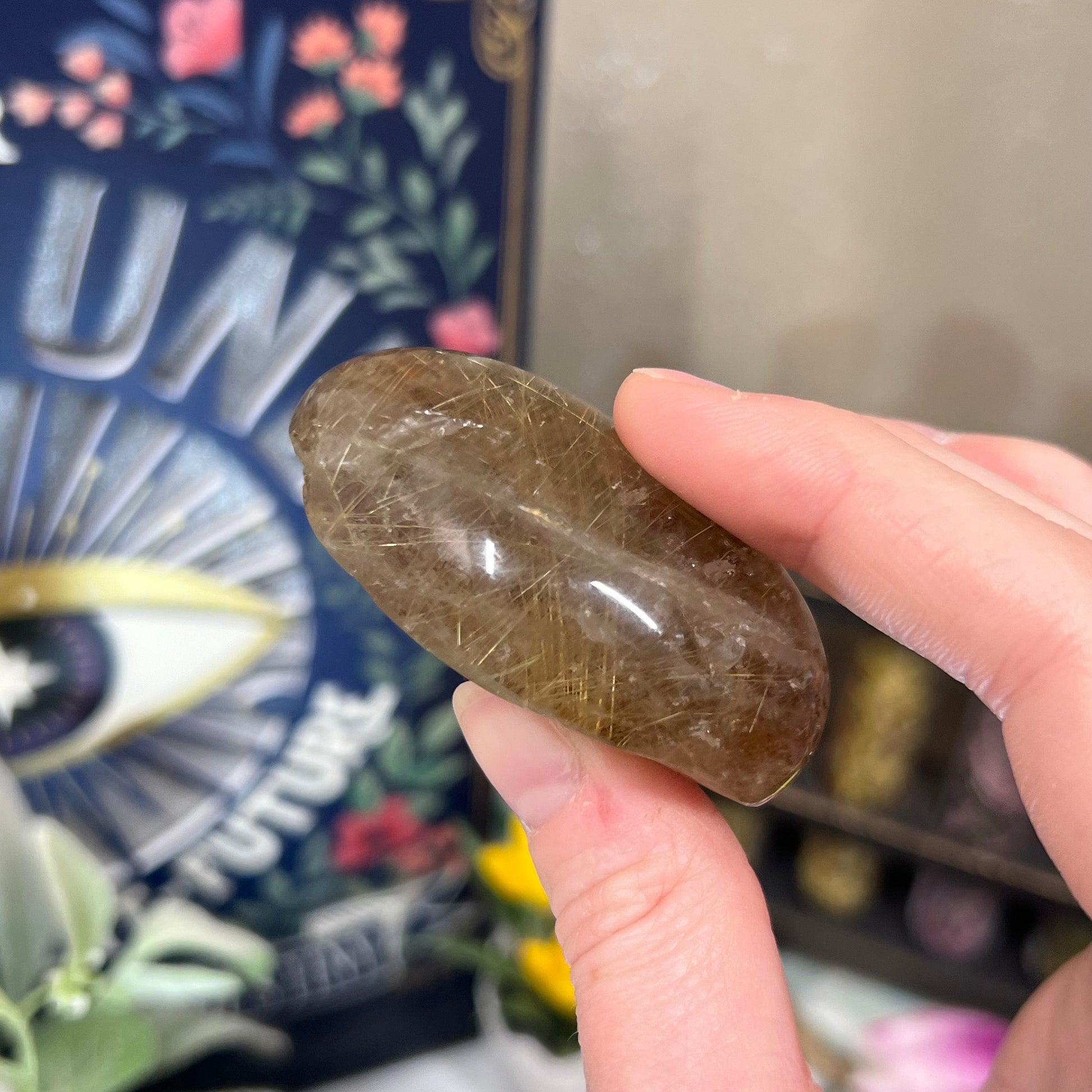 Golden Rutile Quartz Lens | Garden Quartz Lens | Lodolite Quartz