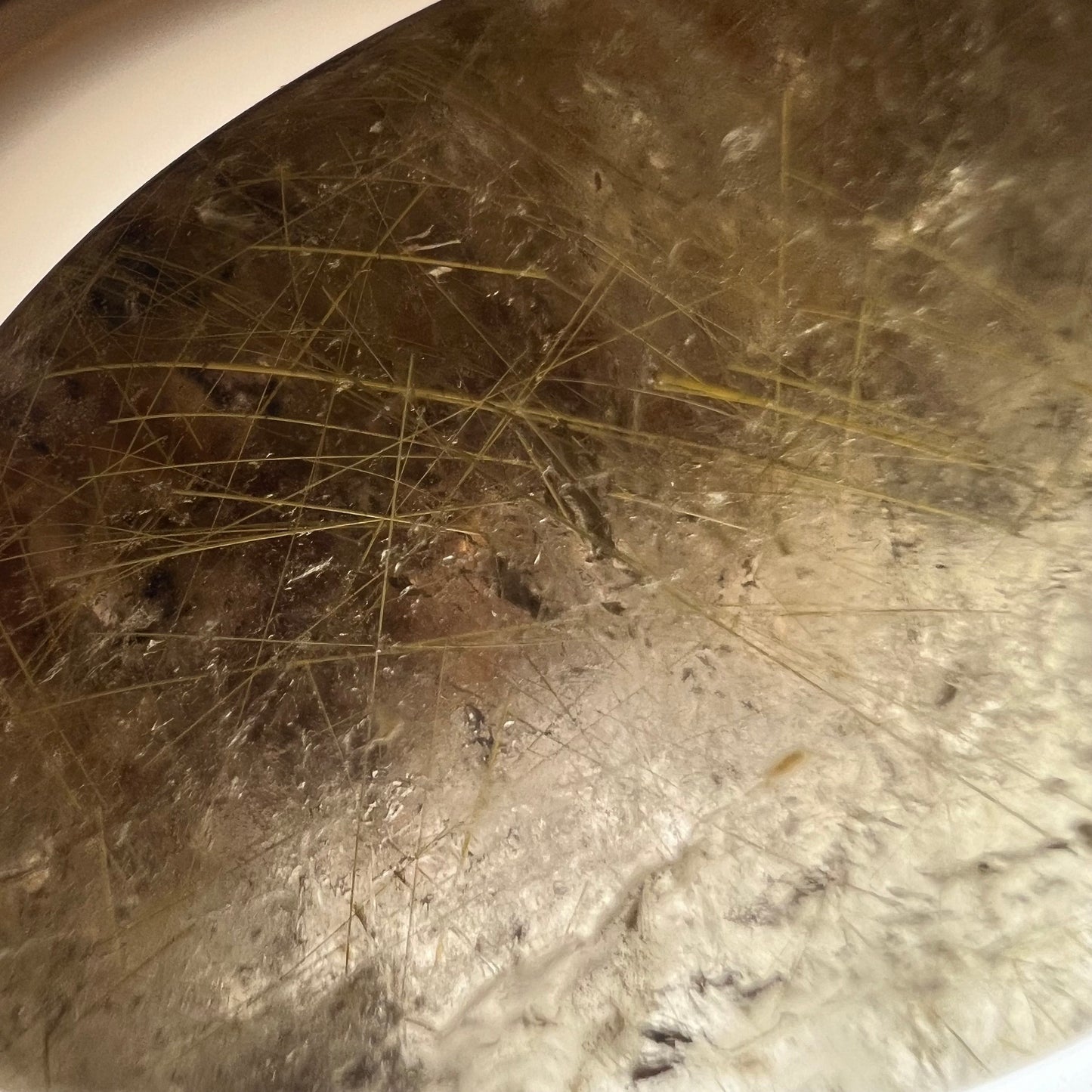 Golden Rutile Quartz Lens | Garden Quartz Lens | Lodolite Quartz