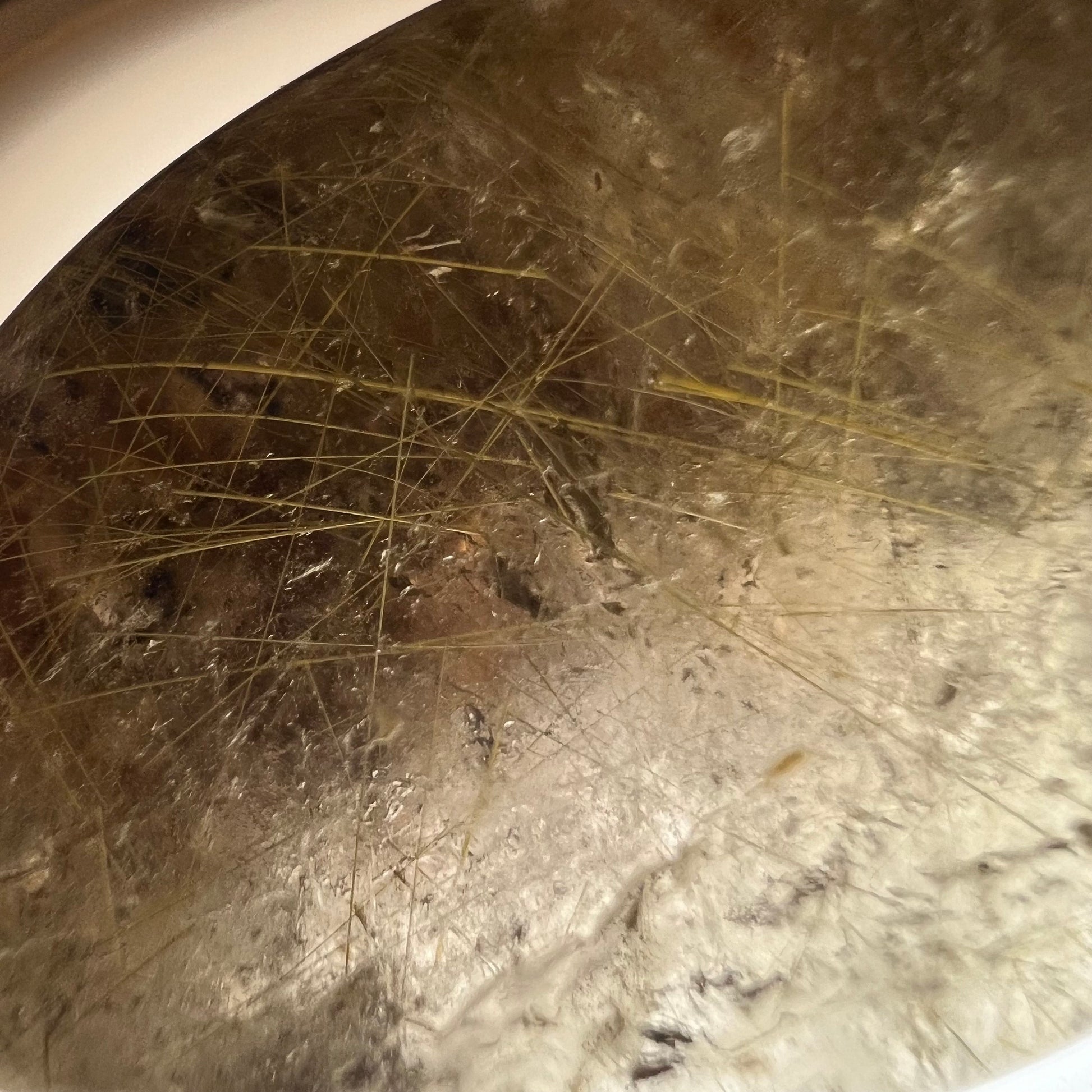 Golden Rutile Quartz Lens | Garden Quartz Lens | Lodolite Quartz