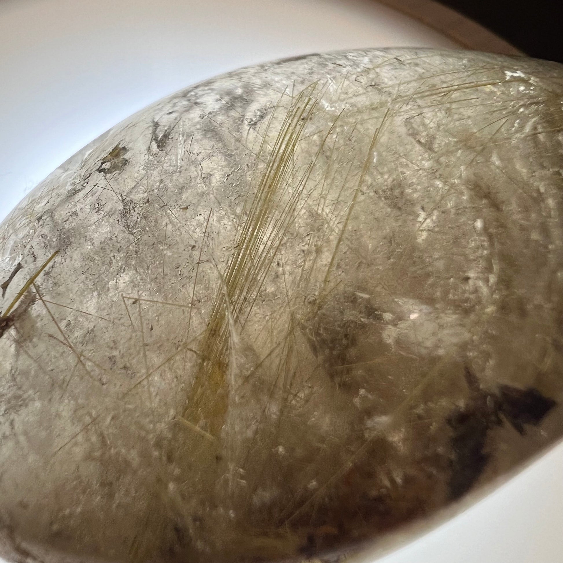 Golden Rutile Quartz Lens | Garden Quartz Lens | Lodolite Quartz