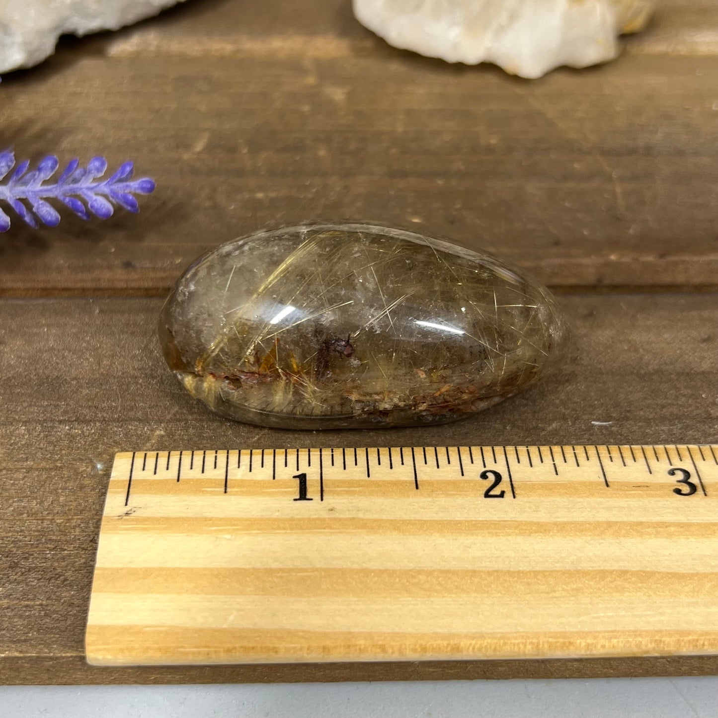 Golden Rutile Quartz Lens | Garden Quartz Lens | Lodolite Quartz