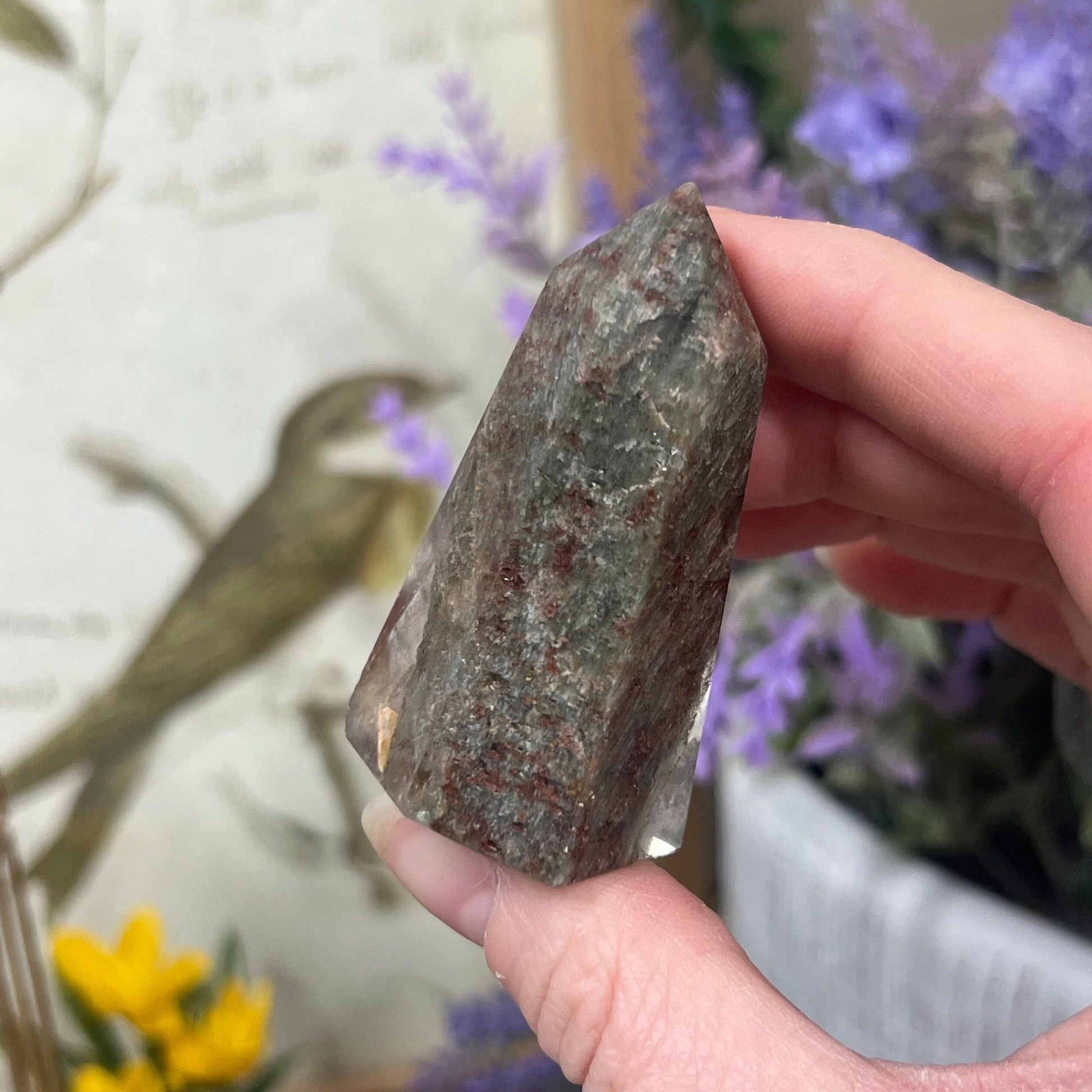 Garden Quartz Tower with Unique Inclusion | Included Quartz | Chlorite Quartz