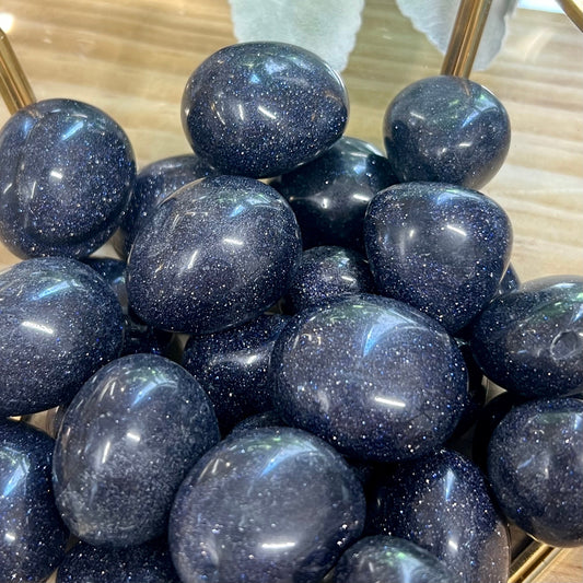 Blue Goldstone Tumble | Blue Sandstone | Manmade Crystals | Sparkly Crystals | Crystal Tumbles