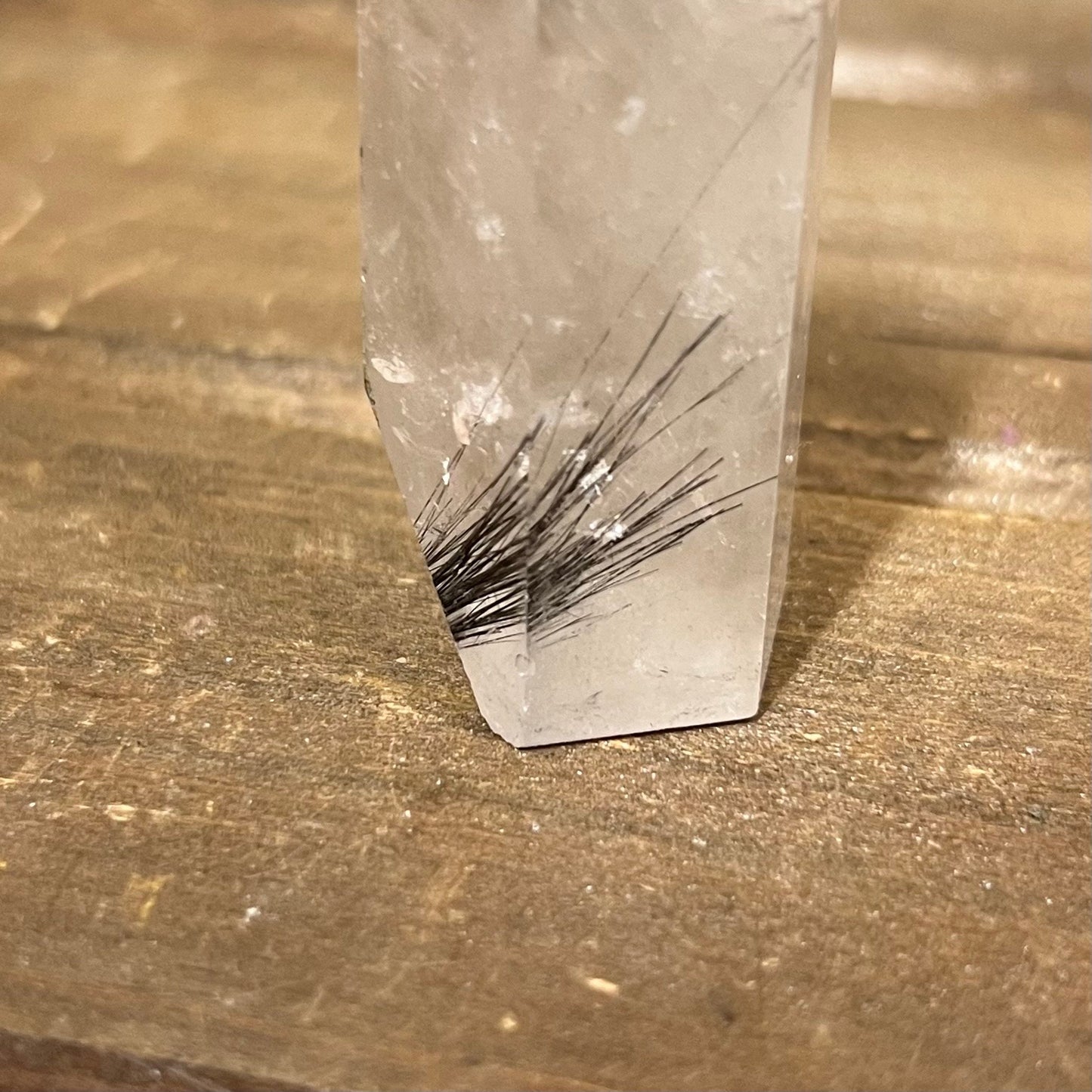 High Quality Black Rutile and Green Chlorite in Quartz Tower | Tourmalinated Quartz