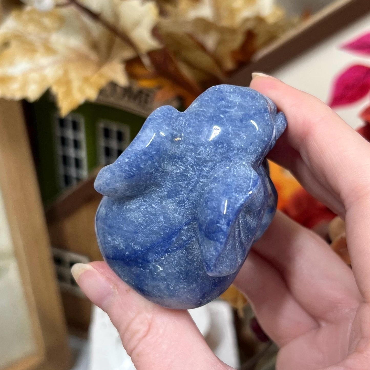 Blue Aventurine Skull with Elephant Head | Crystal Elephant | Crystal Skull