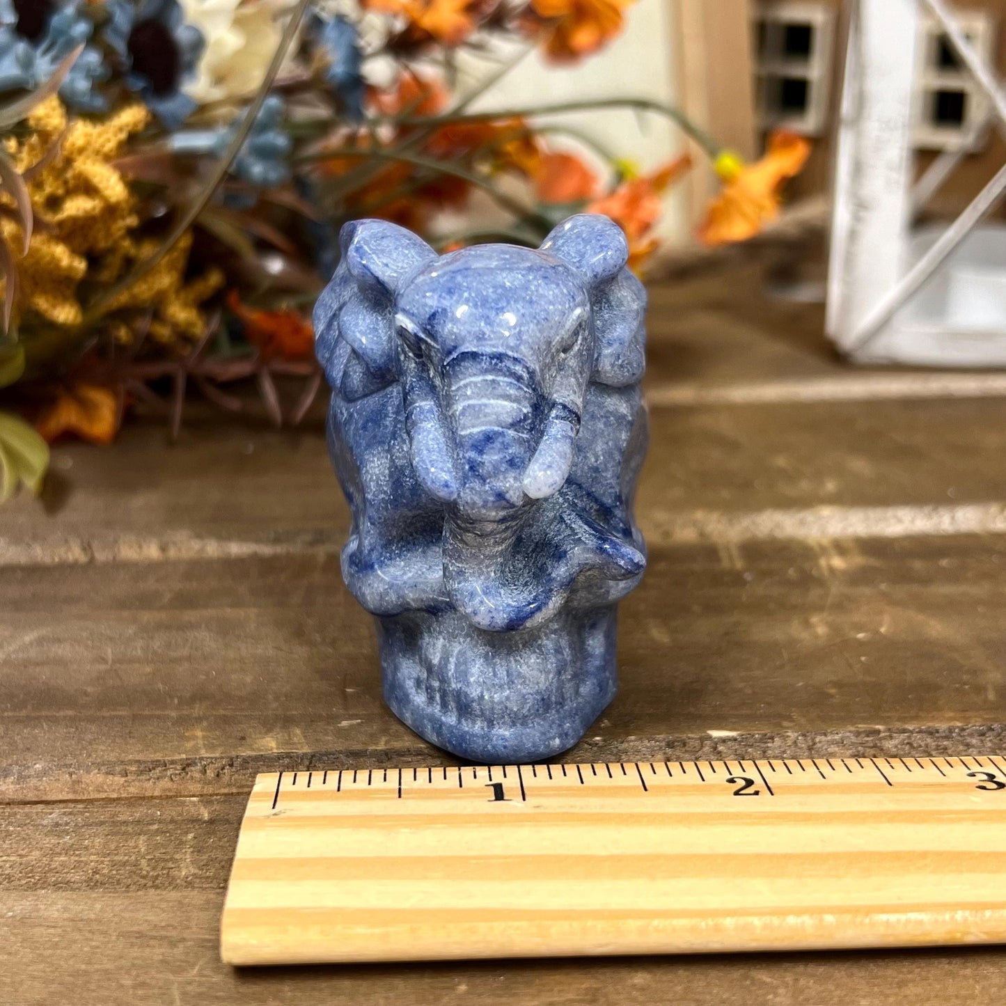 Blue Aventurine Skull with Elephant Head | Crystal Elephant | Crystal Skull