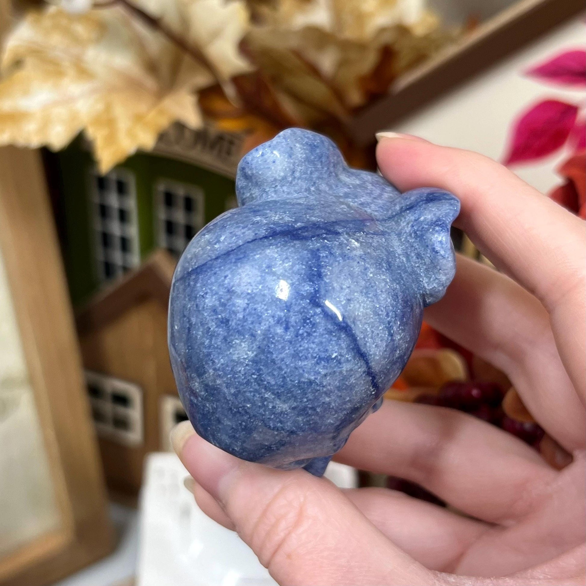 Blue Aventurine Skull with Elephant Head | Crystal Elephant | Crystal Skull