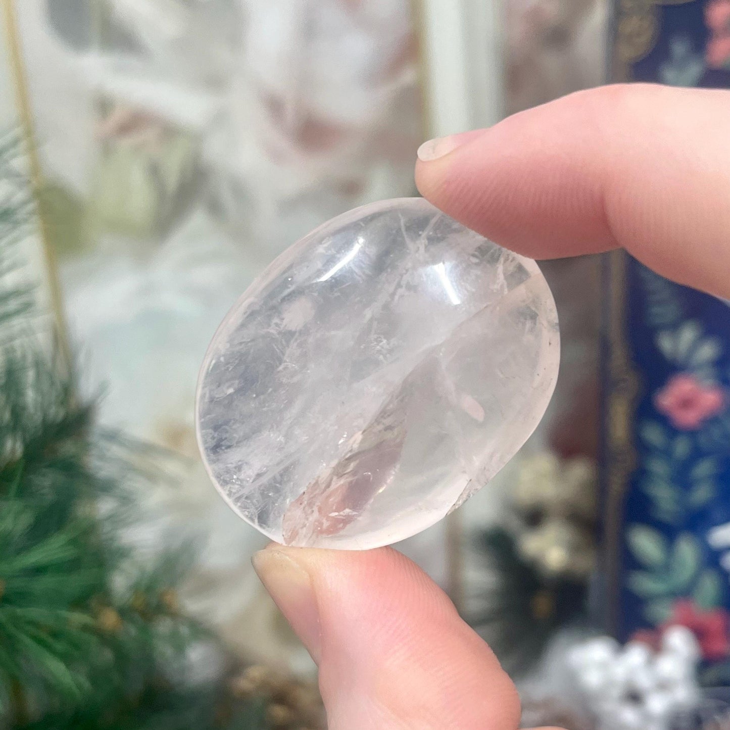 Gemmy Rose Quartz Palm | High Quality Rose Quartz | Small Rose Quartz Palm Stone