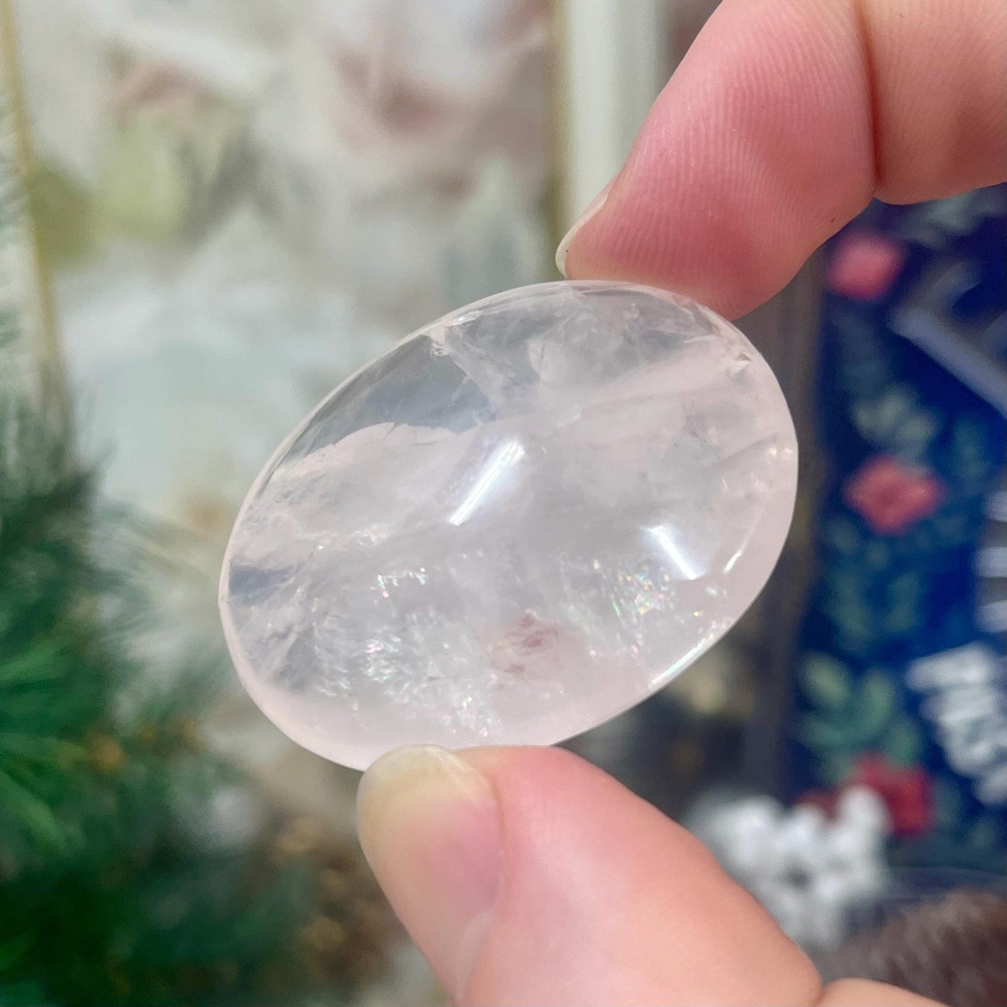 Gemmy Rose Quartz Palm | High Quality Rose Quartz | Small Rose Quartz Palm Stone