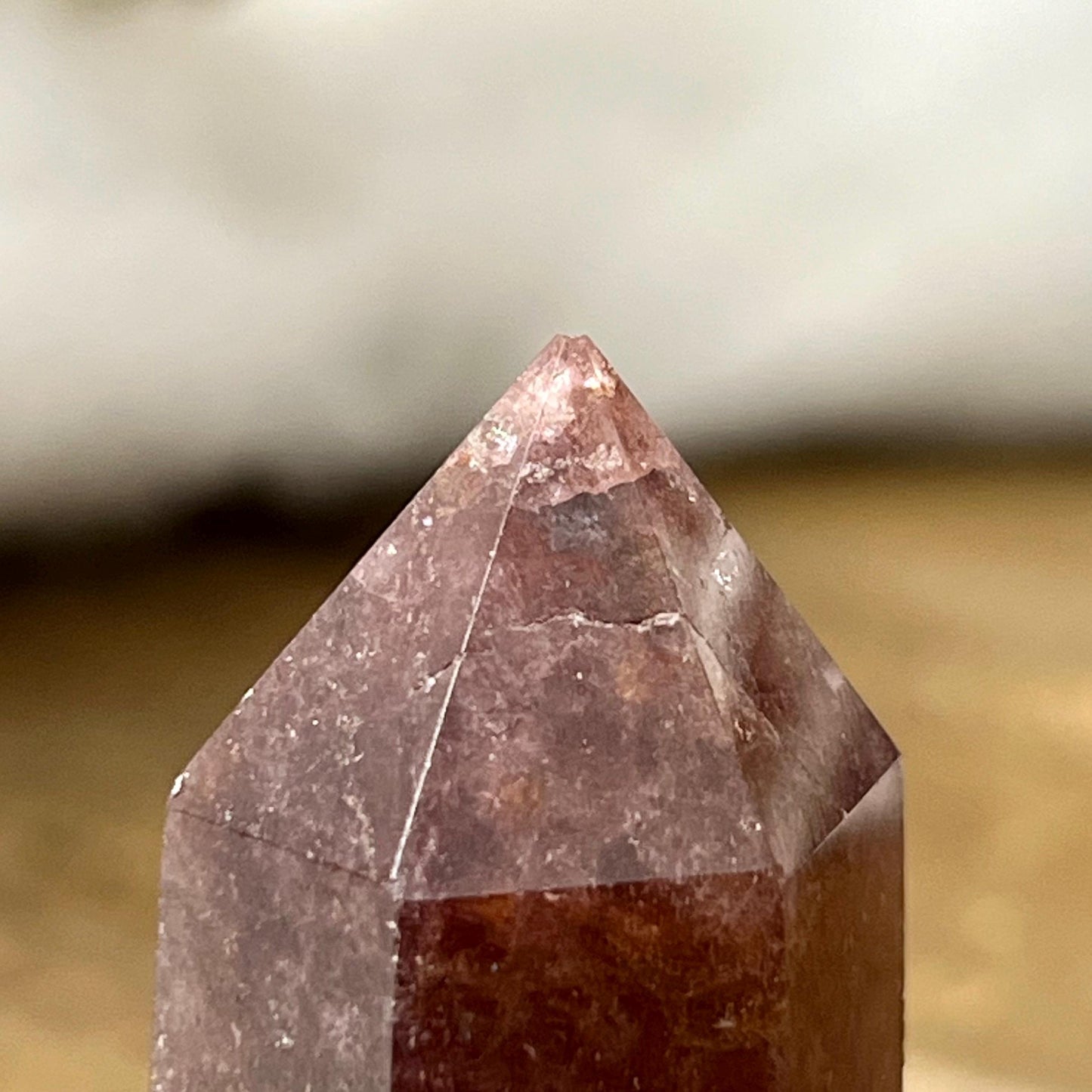Sparkly Strawberry Quartz Tower - IMPERFECT TIP