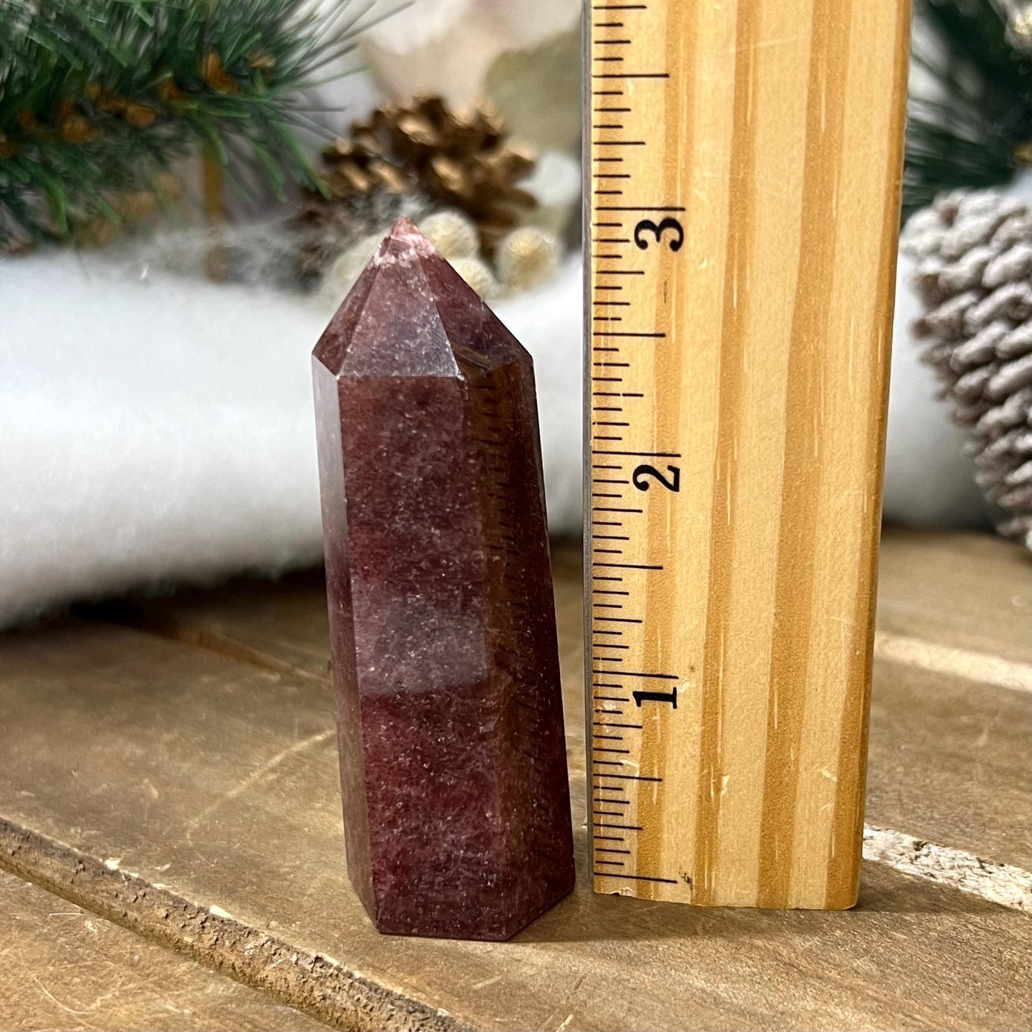 Sparkly Strawberry Quartz Tower - IMPERFECT TIP
