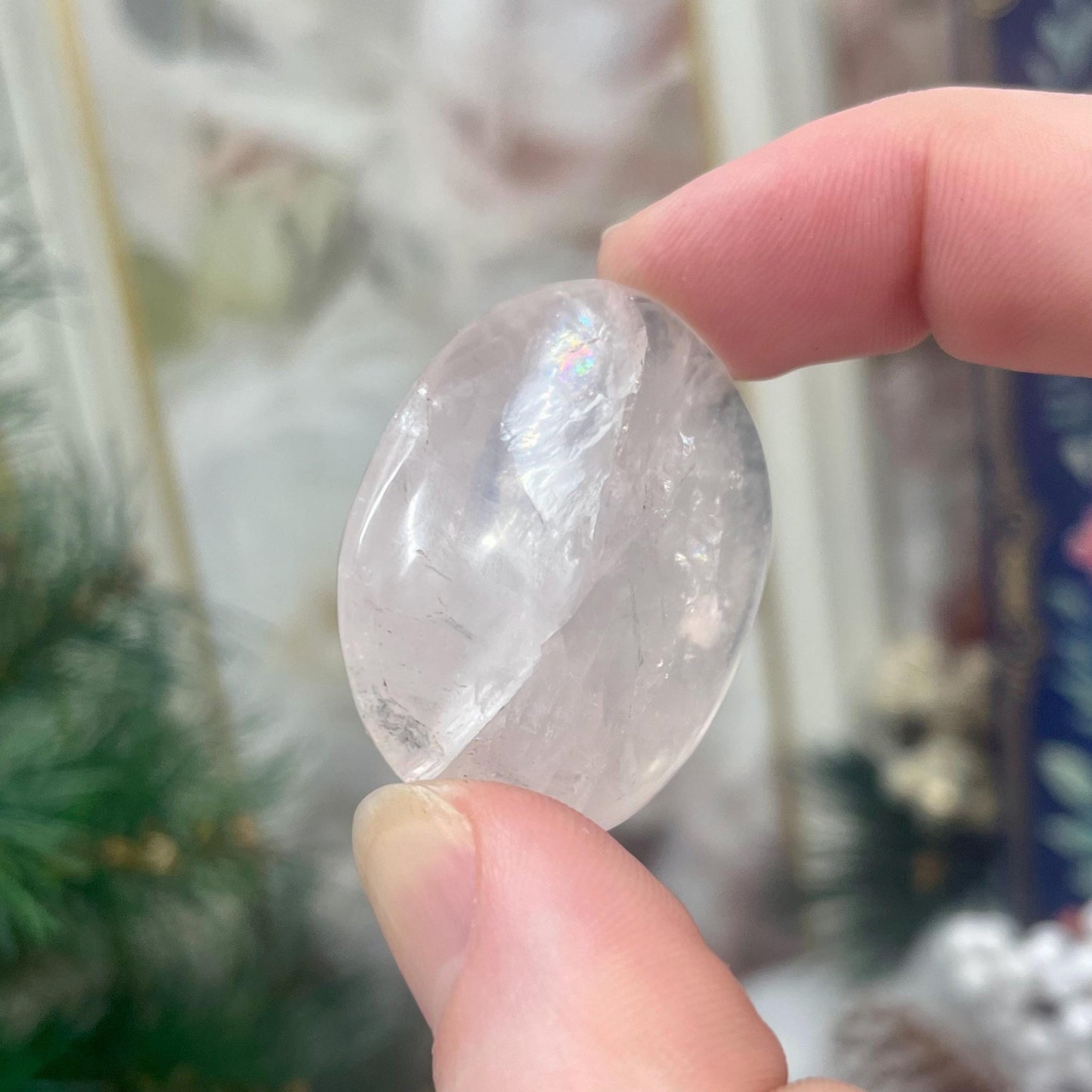 Gemmy Rose Quartz Palm | High Quality Rose Quartz | Small Rose Quartz Palm Stone