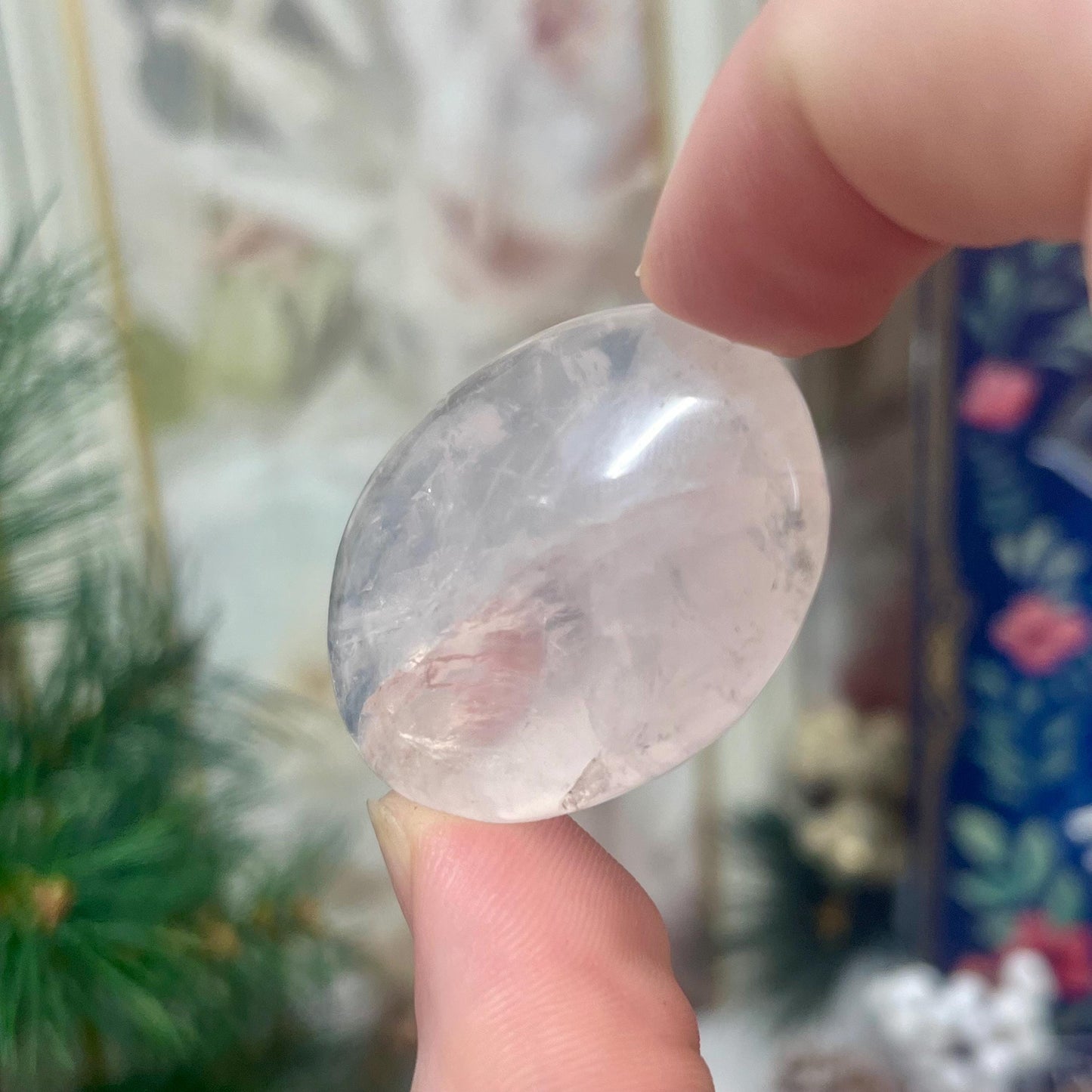 Gemmy Rose Quartz Palm | High Quality Rose Quartz | Small Rose Quartz Palm Stone