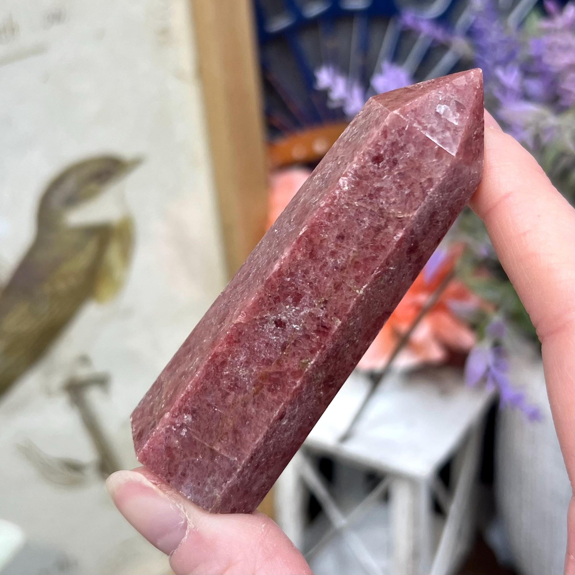 High Quality Dark Pink Rhodonite Tower | Flashy Rhodonite