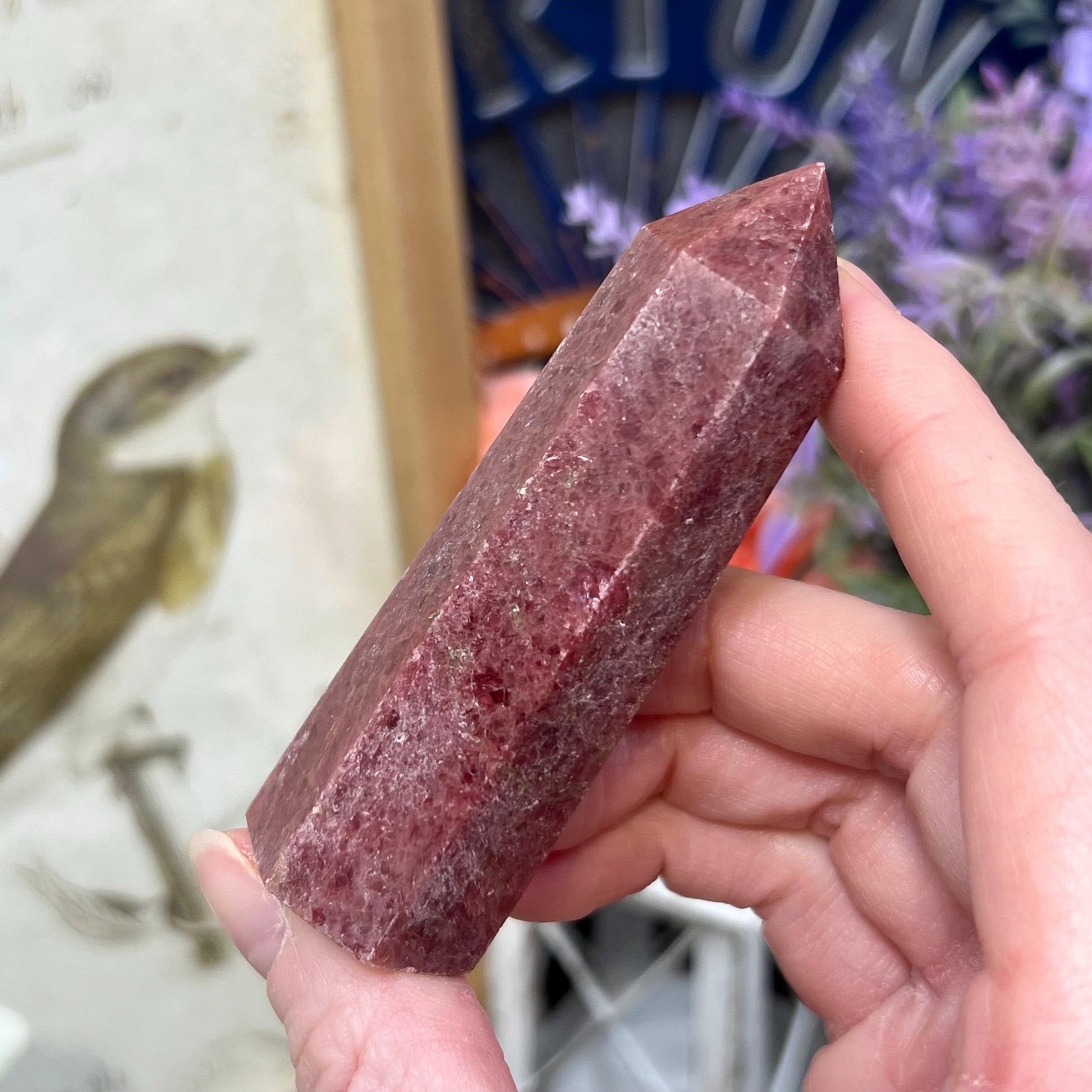 High Quality Dark Pink Rhodonite Tower | Flashy Rhodonite