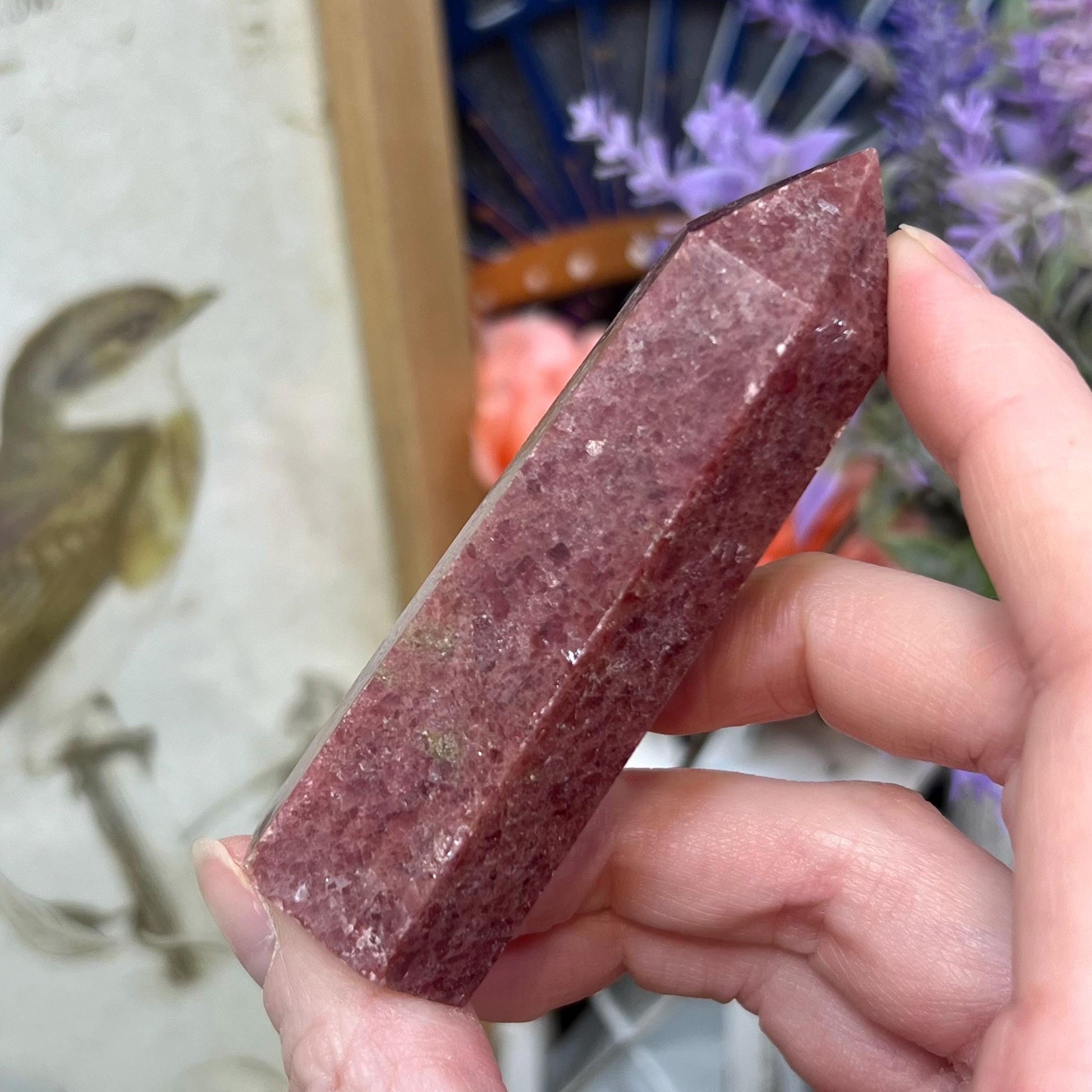 High Quality Dark Pink Rhodonite Tower | Flashy Rhodonite