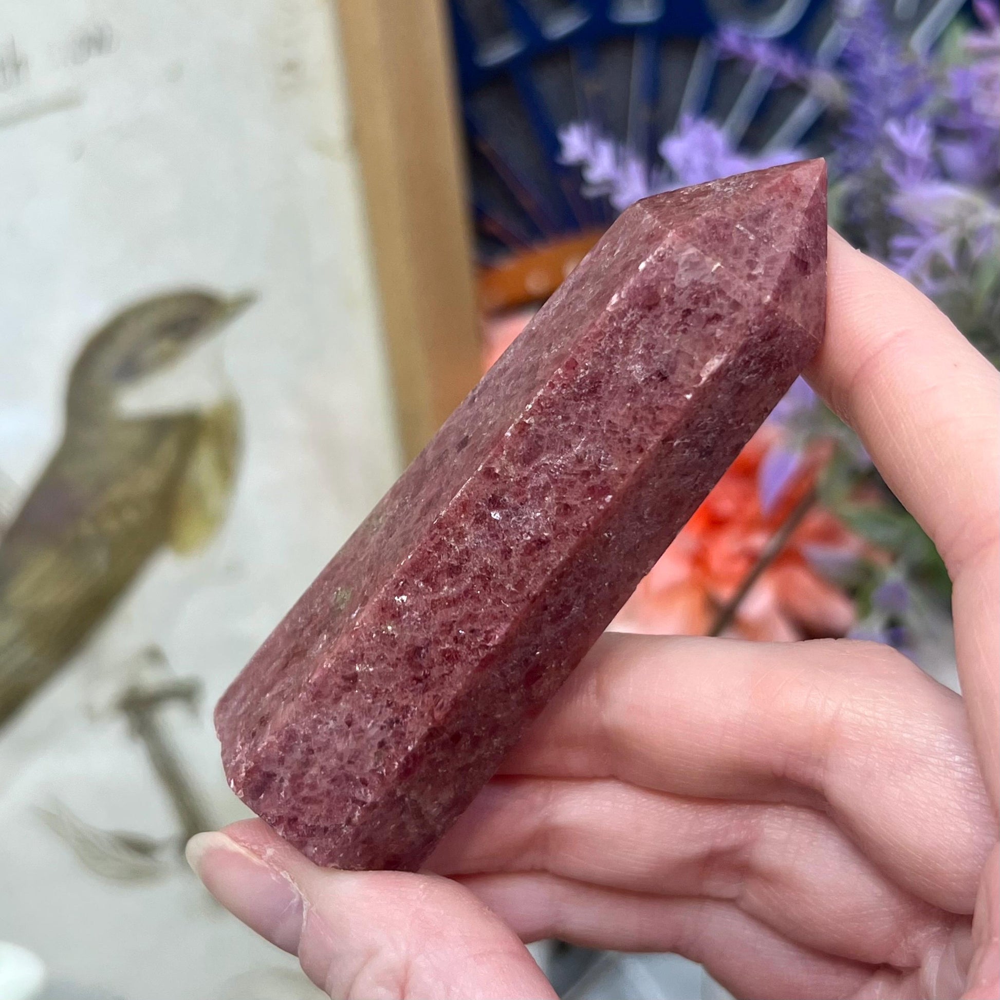 High Quality Dark Pink Rhodonite Tower | Flashy Rhodonite