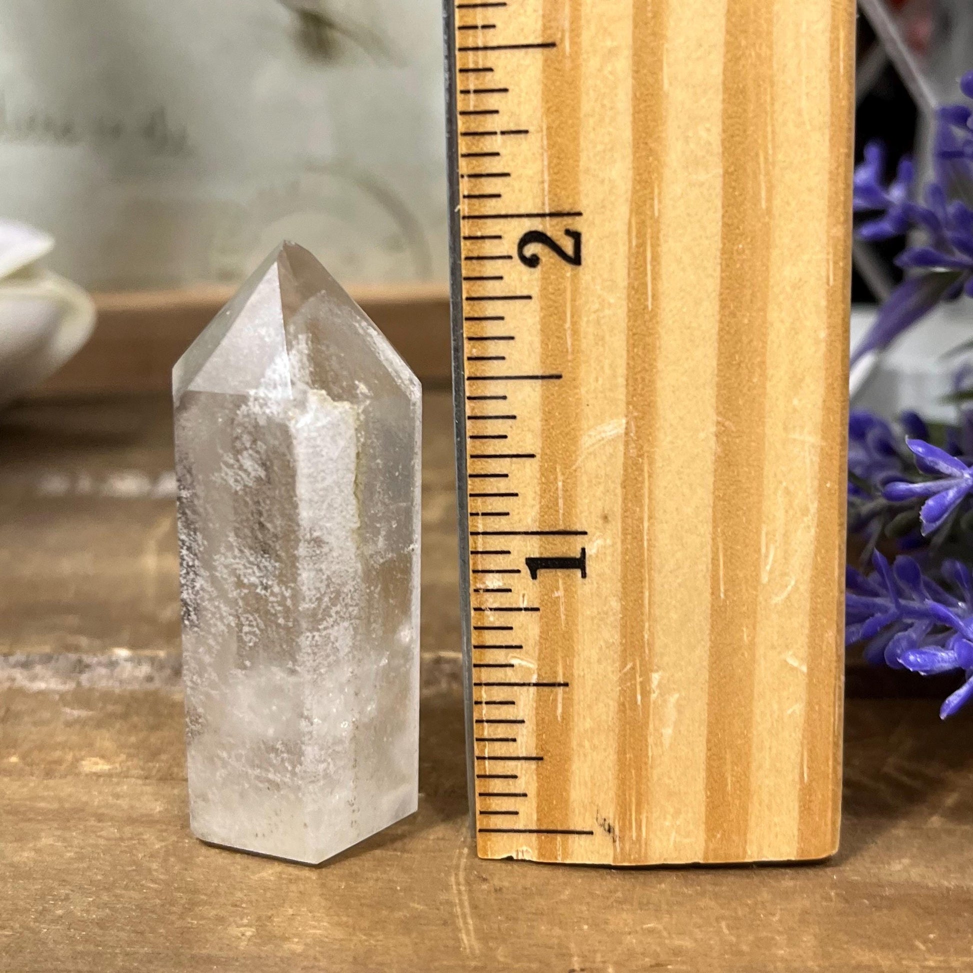 Small Phantom Quartz Tower | Included Quartz | Brazilian Quartz - CHIPPED TIP
