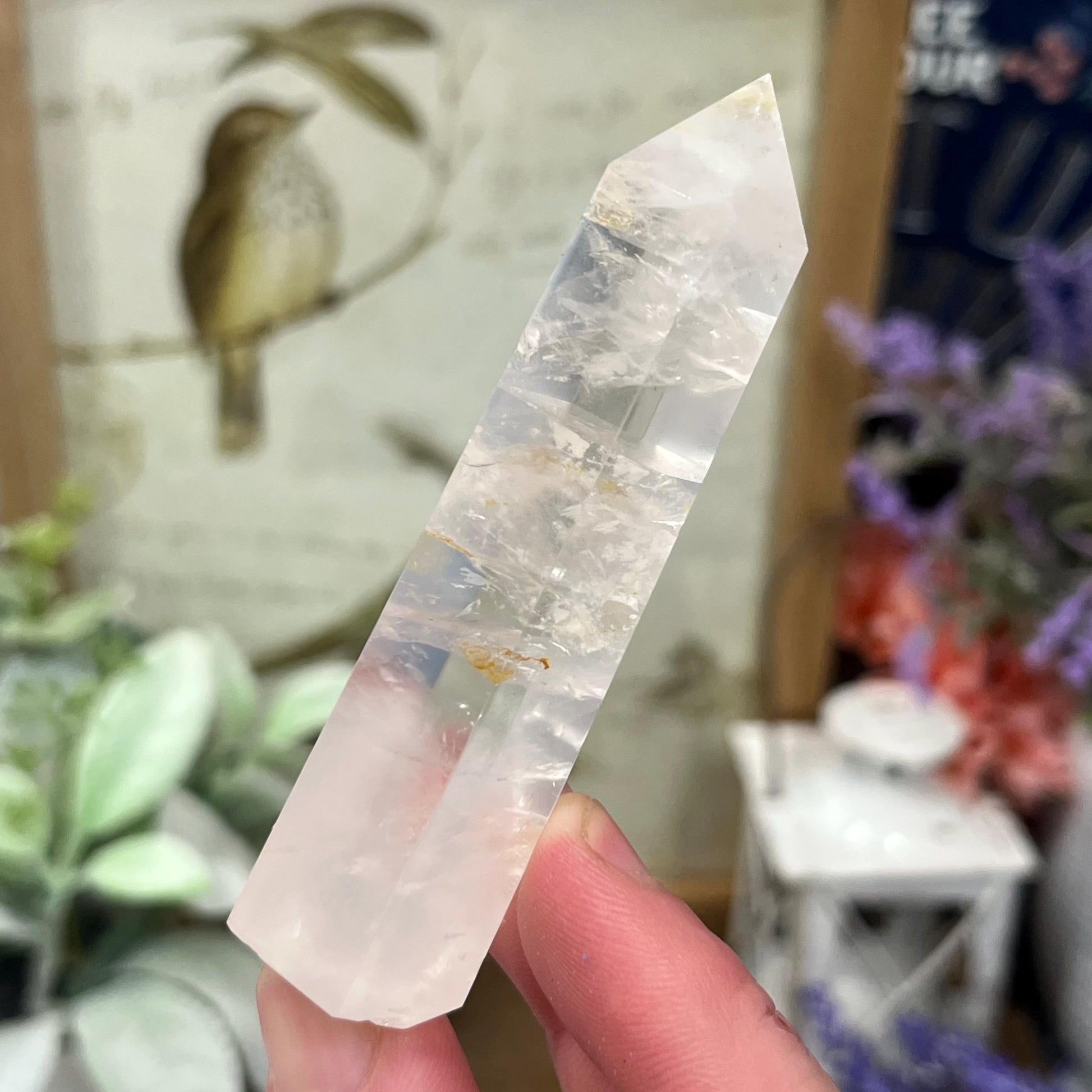 Light Rose Quartz Tower | Glassy Rose Quartz