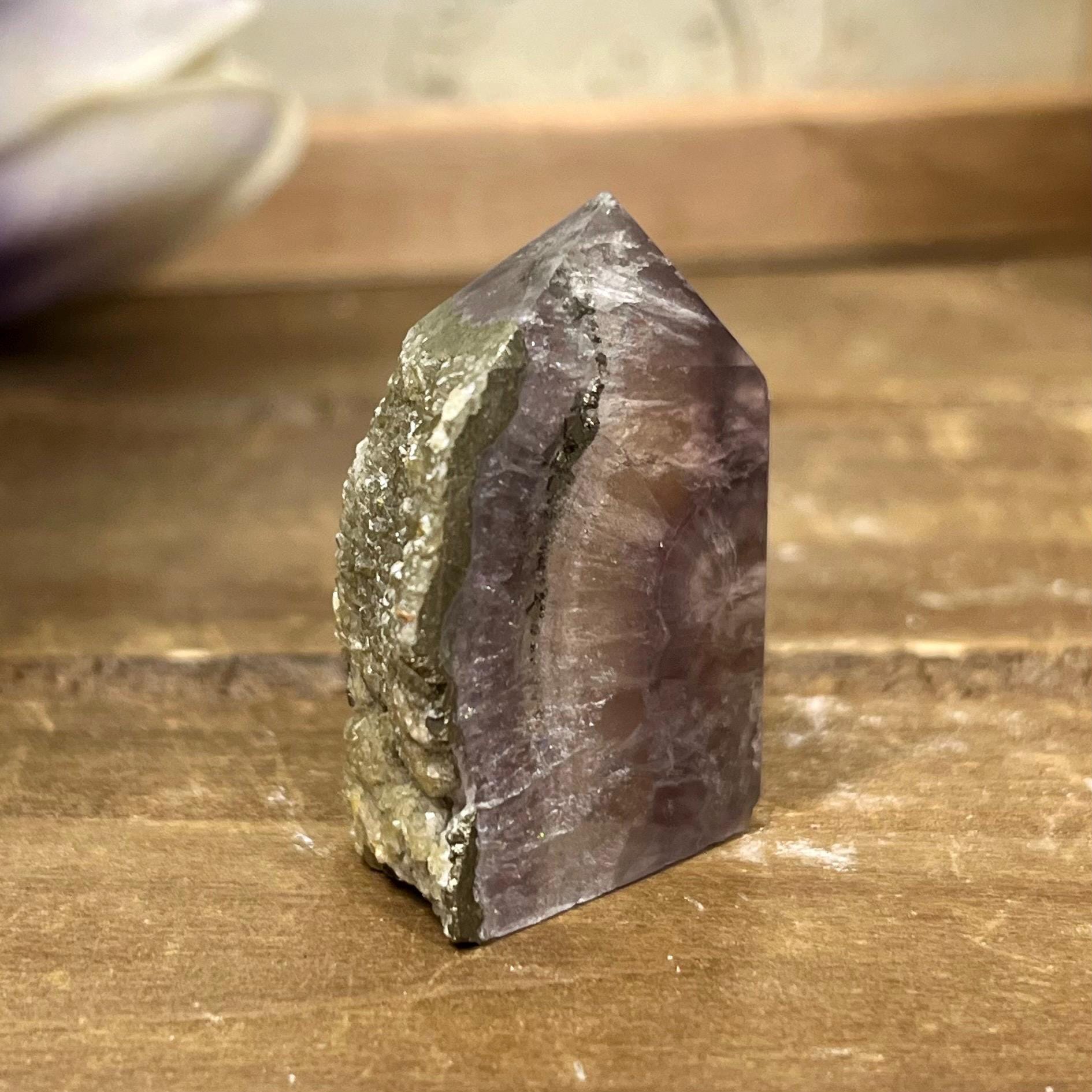 Small Fluorite with Pyrite Tower | Clear Fluorite | Banded Fluorite | Pyrite Fluorite