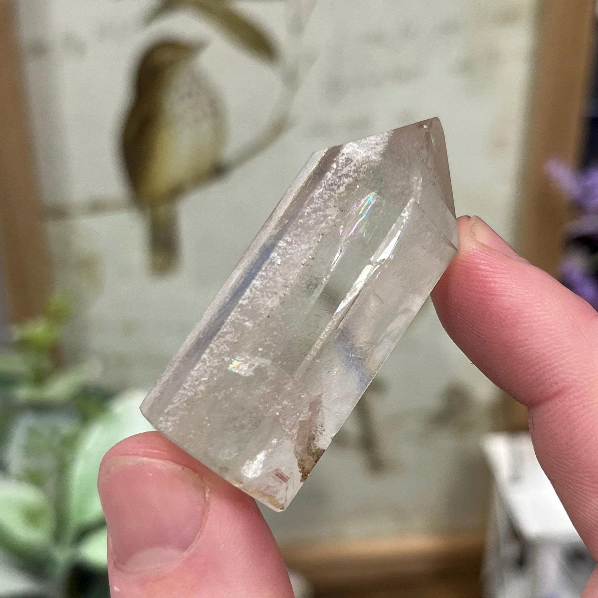 Small Phantom Quartz Tower | Included Quartz | Brazilian Quartz - CHIPPED TIP