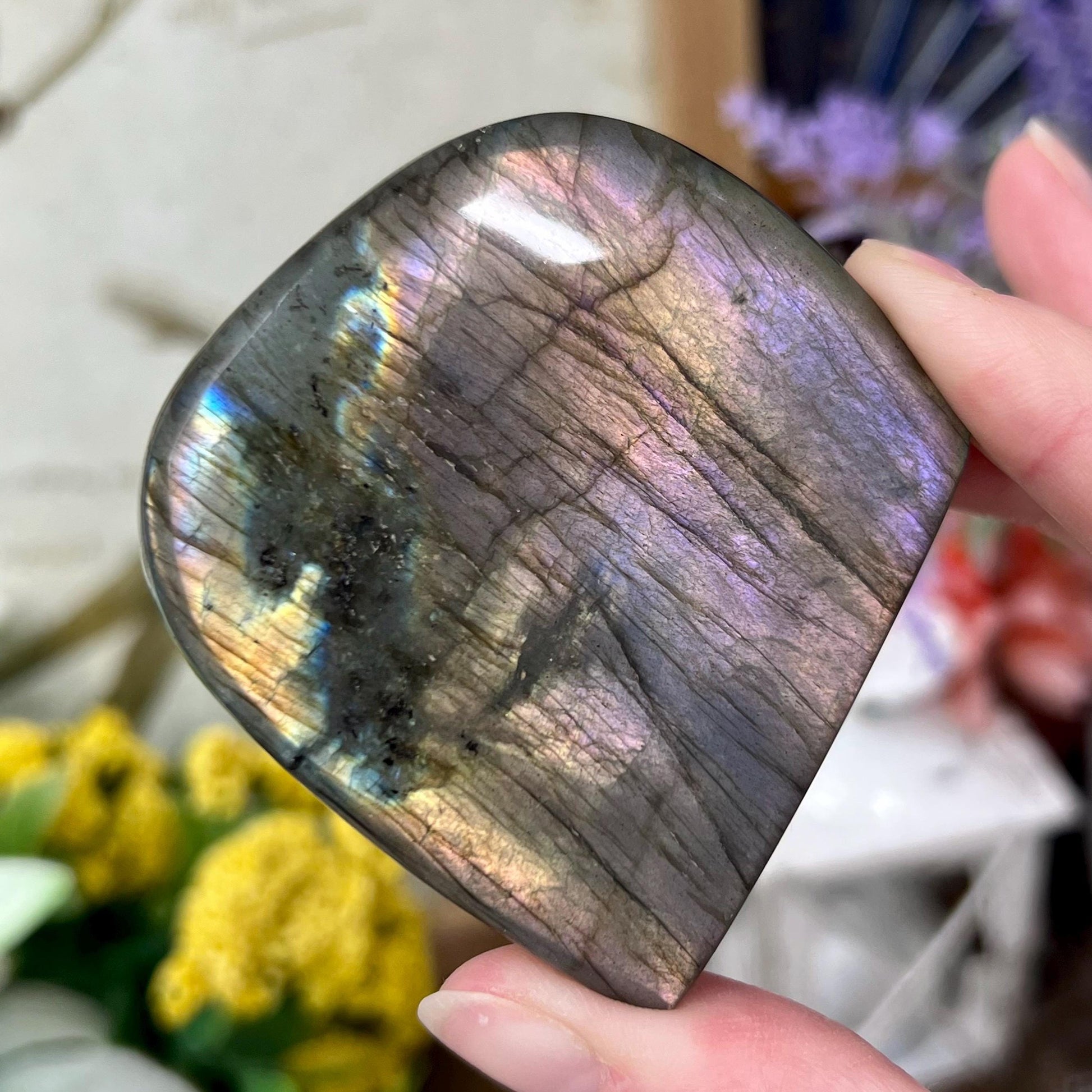 Small Rainbow Labradorite Freeform | Purple Lab Freeform | Pink Labradorite