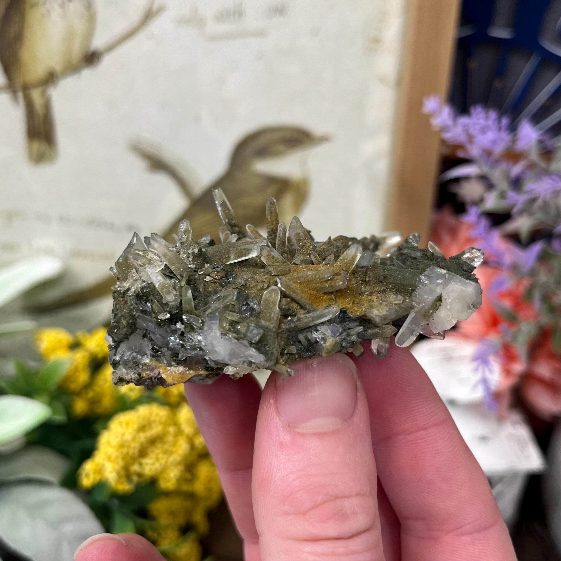 Purple Yaogangxian Fluorite on Needle Quartz Specimen | Yaogangxian Mineral Specimen