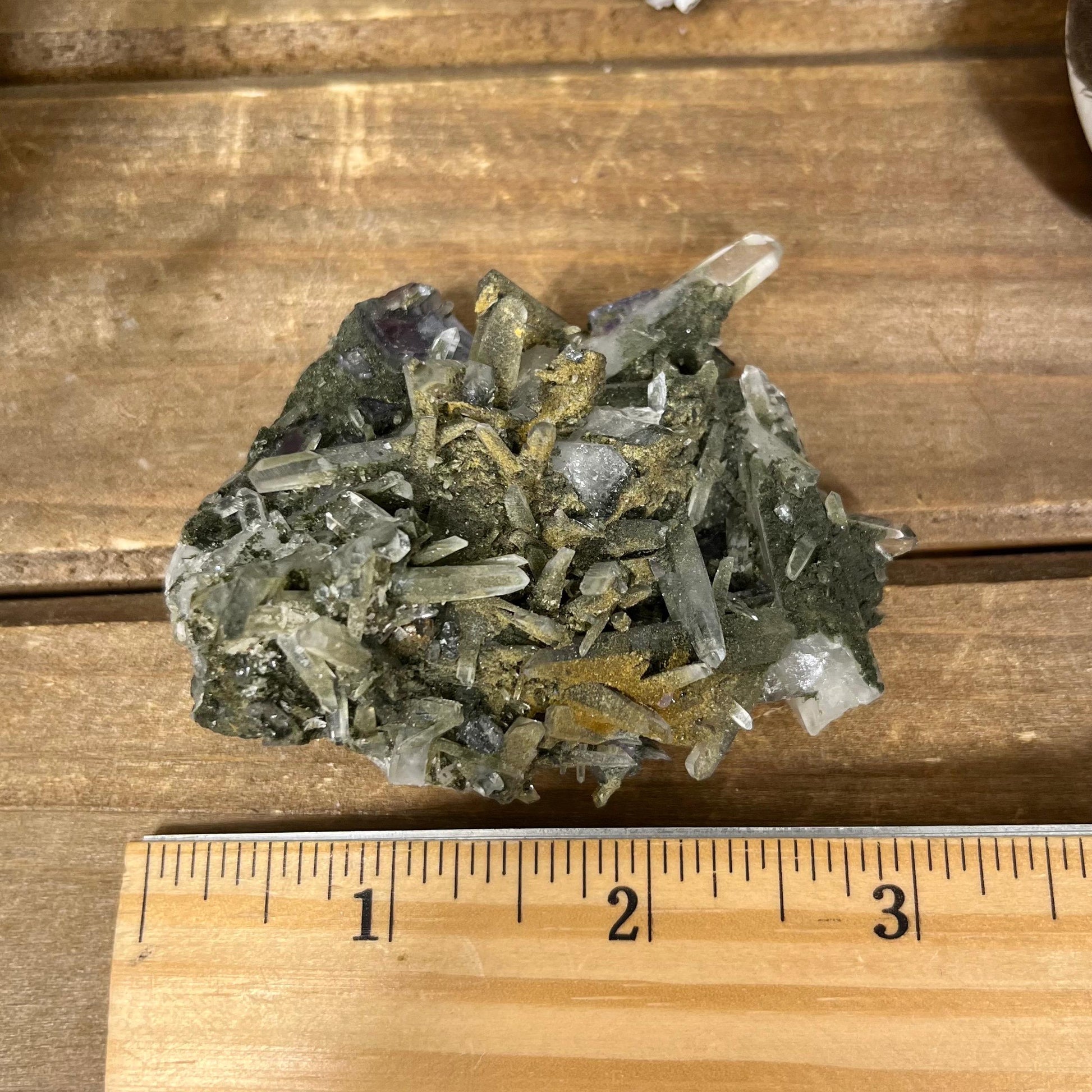 Purple Yaogangxian Fluorite on Needle Quartz Specimen | Yaogangxian Mineral Specimen