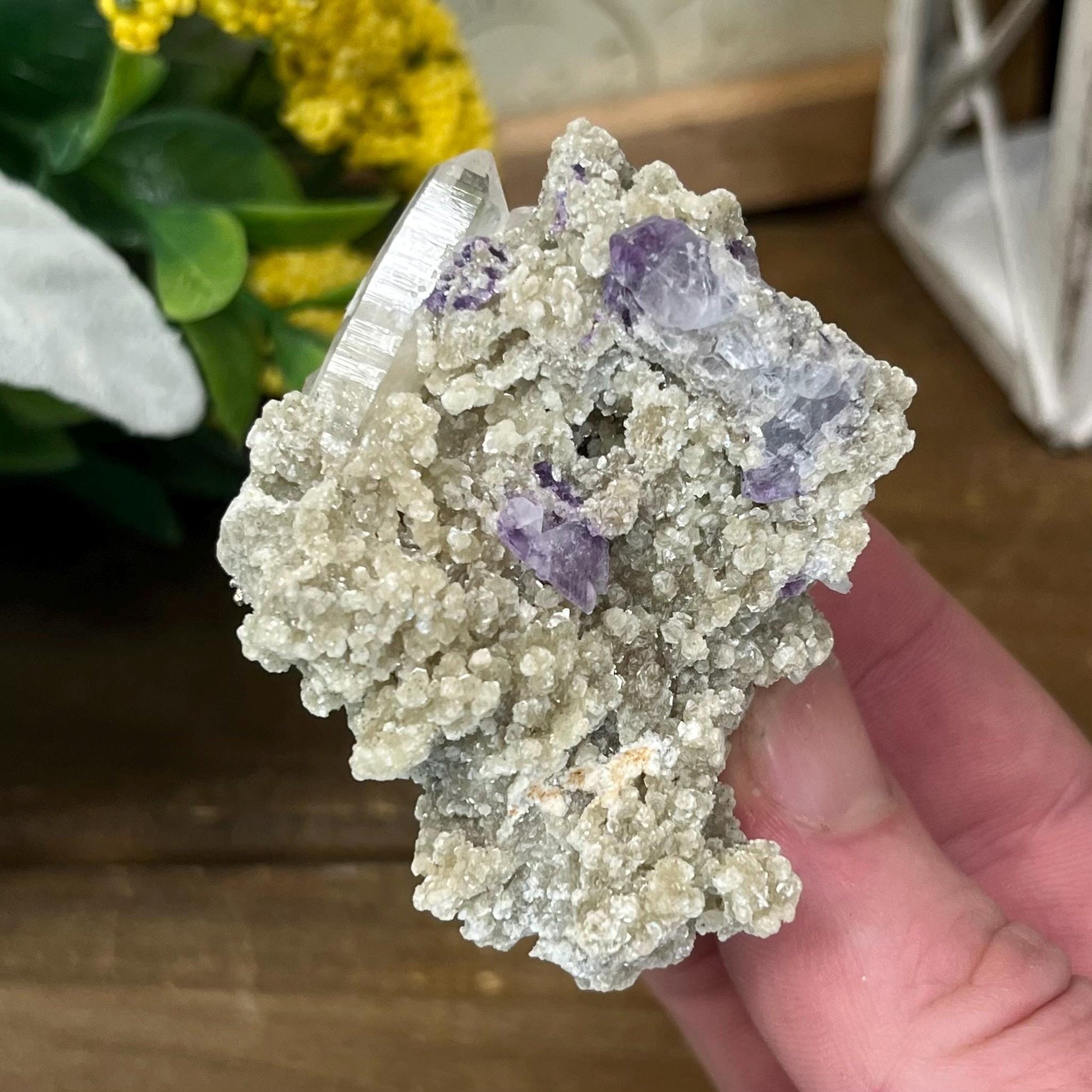 Purple Yaogangxian Fluorite on Quartz Specimen | Yaogangxian Mineral Specimen