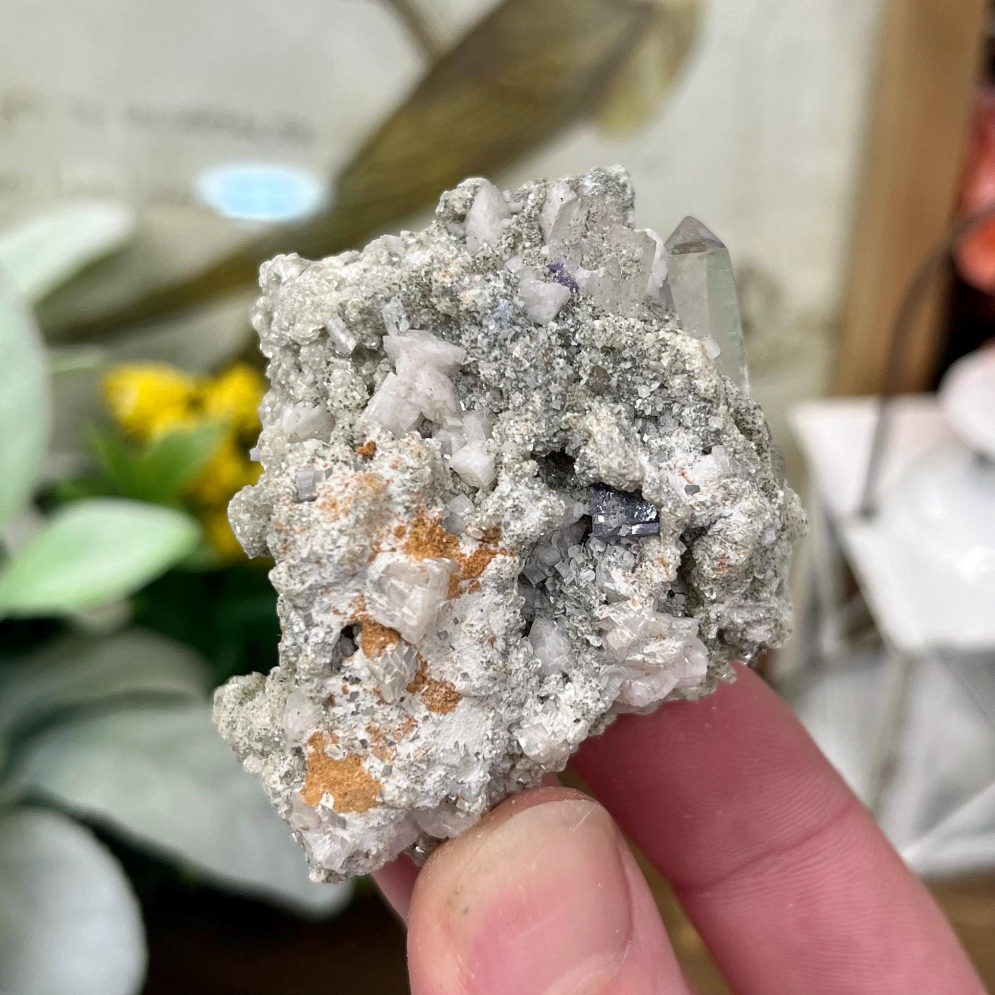 Purple Yaogangxian Fluorite on Quartz Specimen | Yaogangxian Mineral Specimen