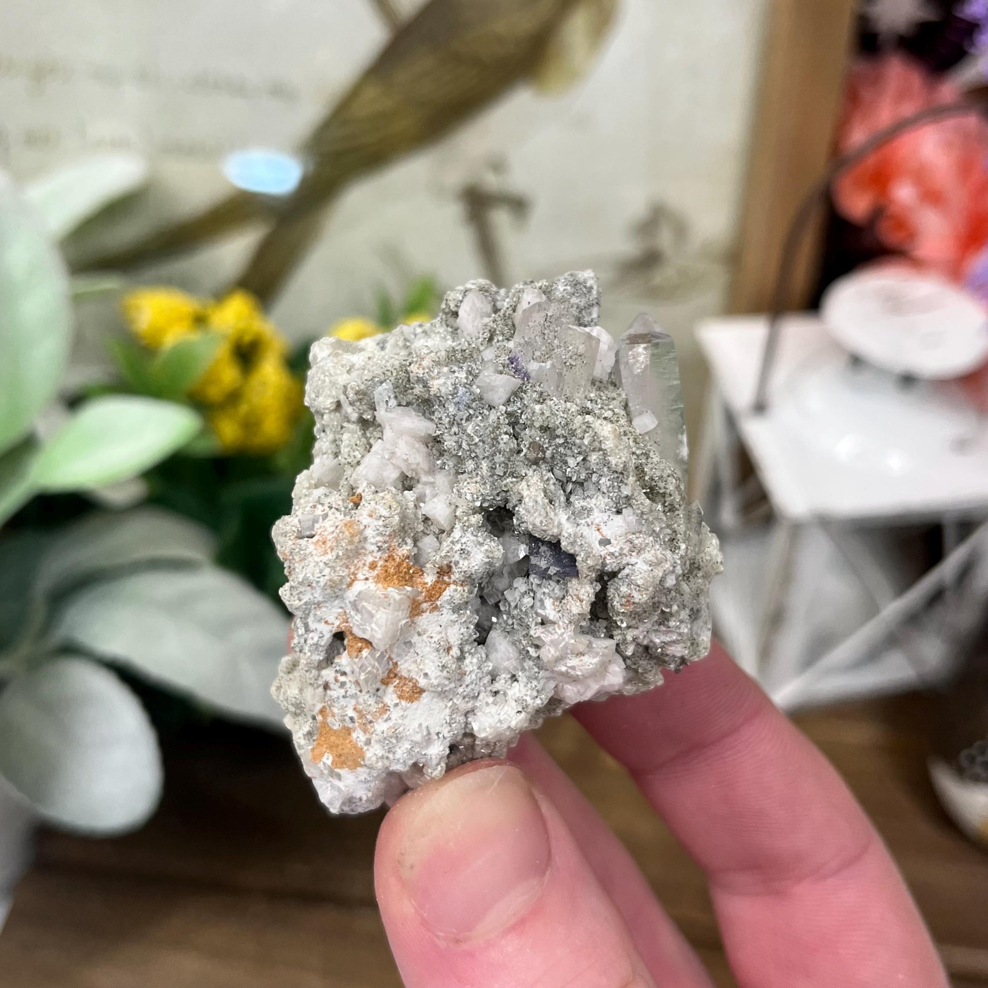 Purple Yaogangxian Fluorite on Quartz Specimen | Yaogangxian Mineral Specimen