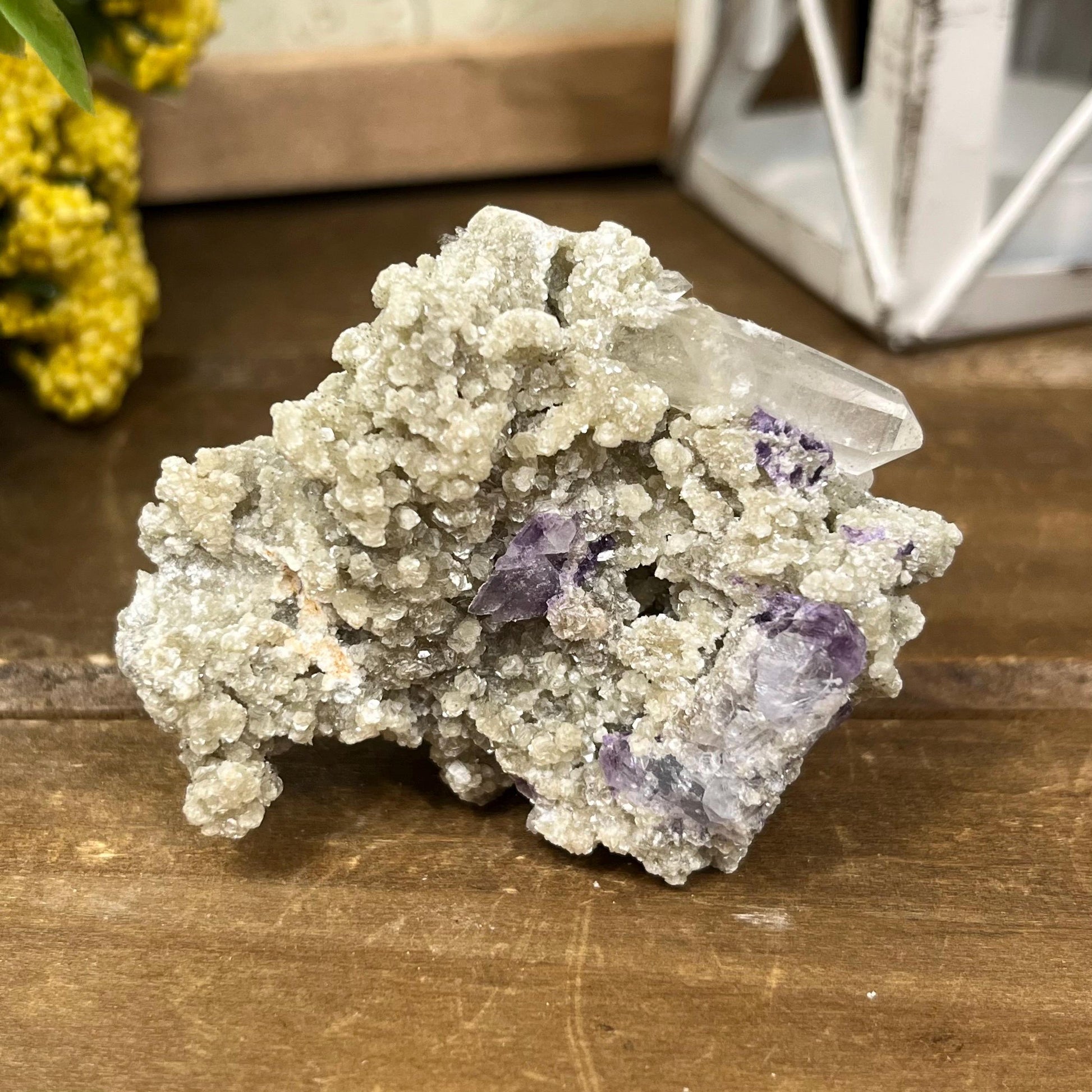 Purple Yaogangxian Fluorite on Quartz Specimen | Yaogangxian Mineral Specimen