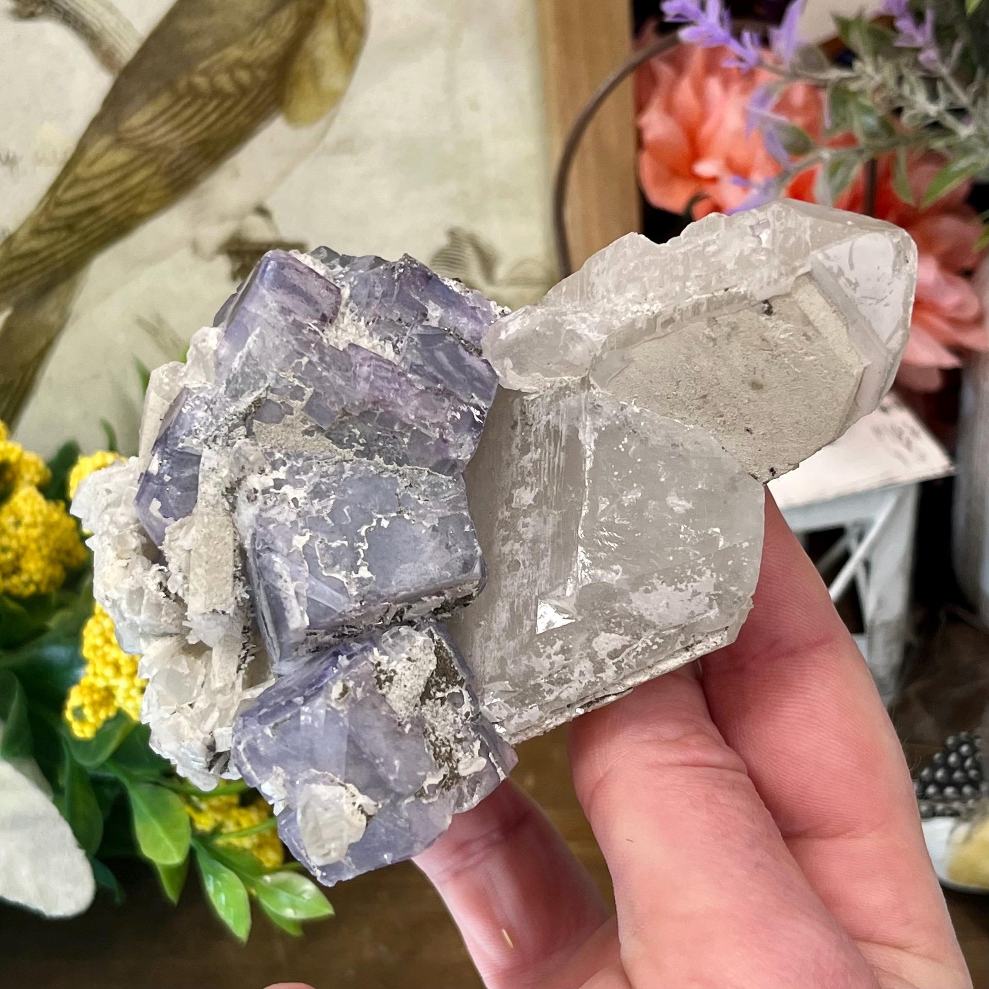 Large Purple Yaogangxian Fluorite Specimen | Yaogangxian Mineral Specimen | Pyrite in Fluorite