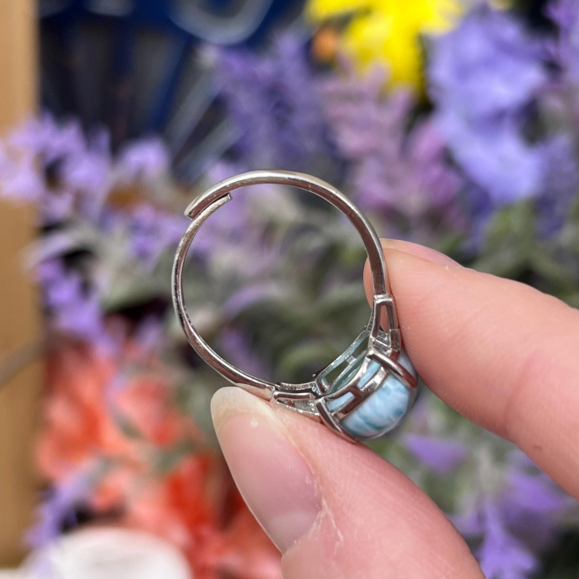 Larimar Ring | Adjustable Crystal Ring