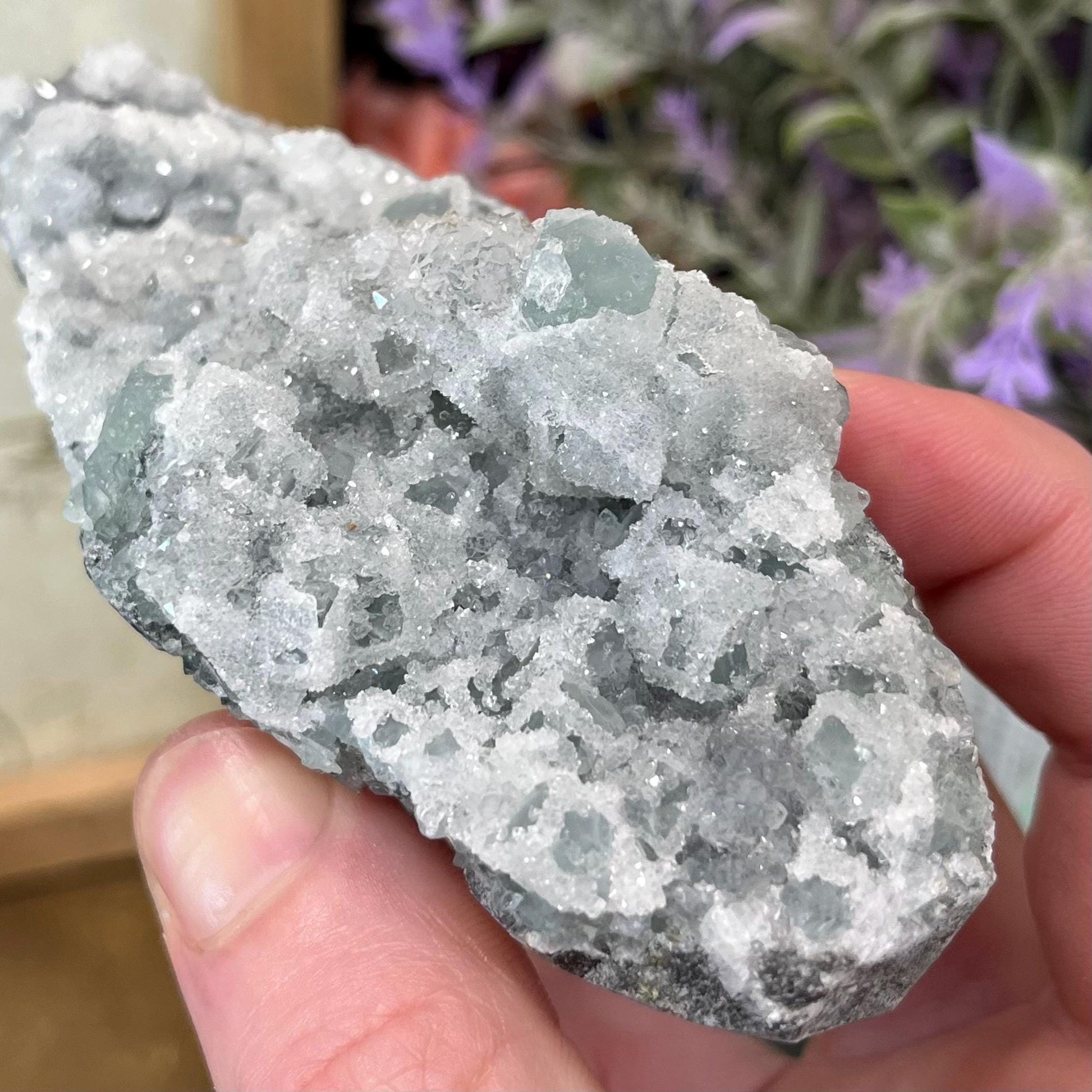 Cubic Fluorite with Quartz Specimen | Sugar Fluorite | Sugar Druzy | Light Green Fluorite Specimen