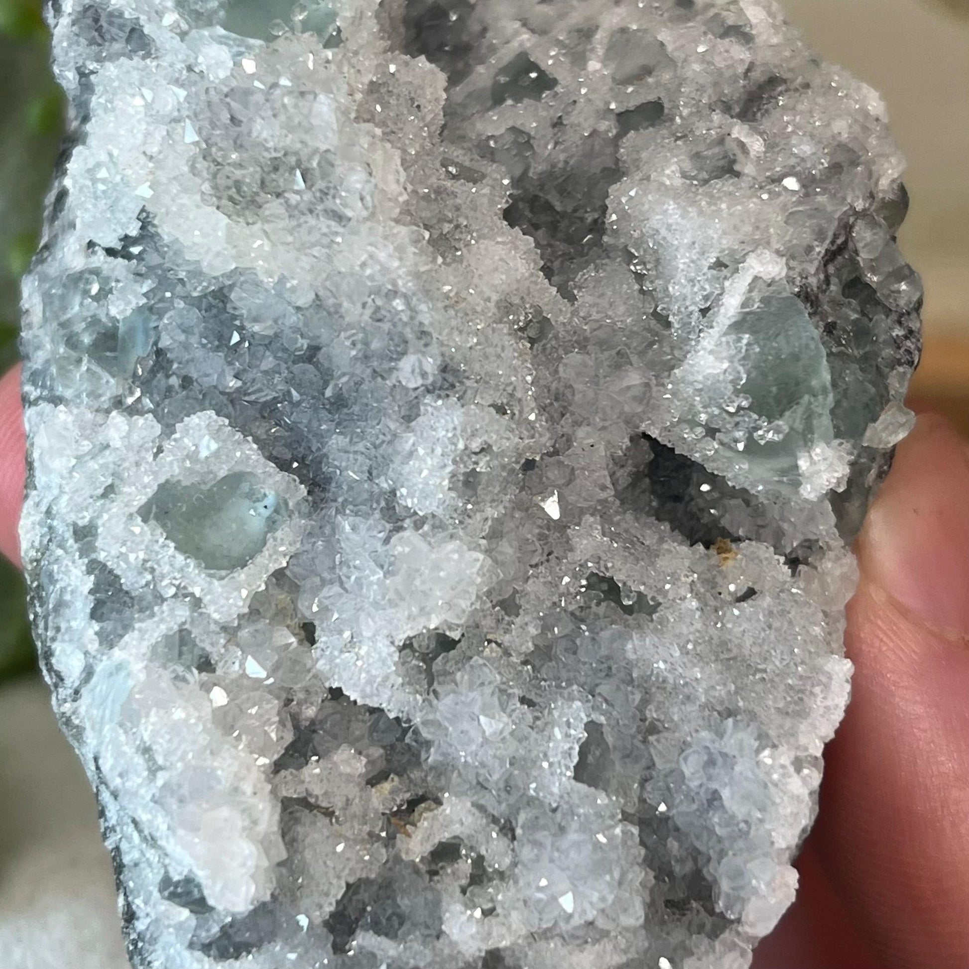 Cubic Fluorite with Quartz Specimen | Sugar Fluorite | Sugar Druzy | Light Green Fluorite Specimen